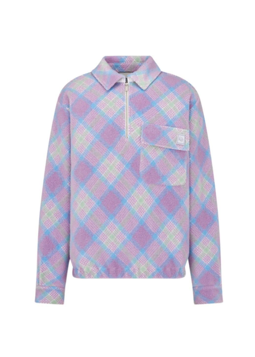 Dior × ERL Dior x ERL Tartan Zip Sweatshirt Purple Size US M / EU 48-50 / 2 - 1 Thumbnail