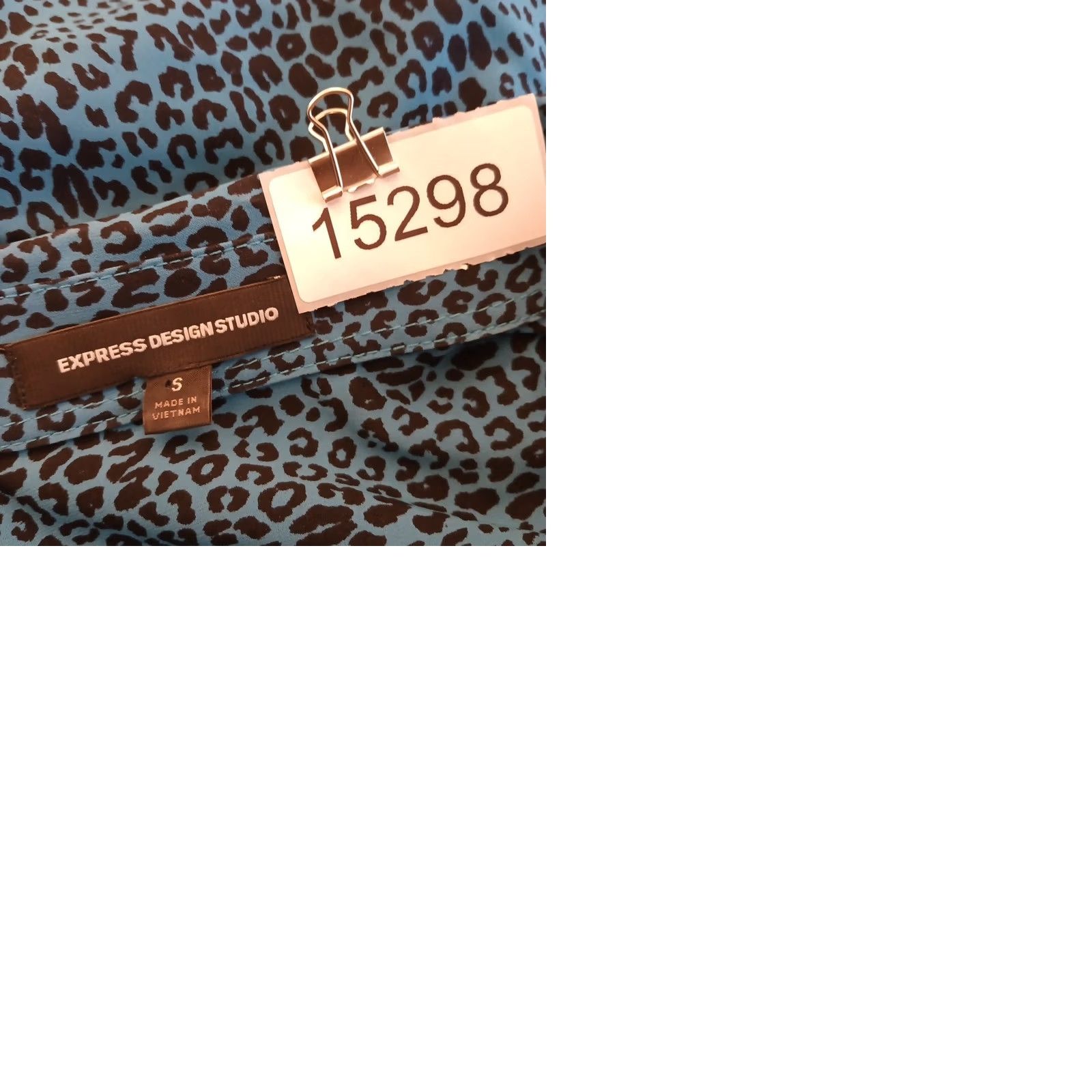 Express Express Pullover Shirt Womens Small Blue Animal Print Roll Tab Long Sleeve Size S / US 4 / IT 40 - 9 Thumbnail