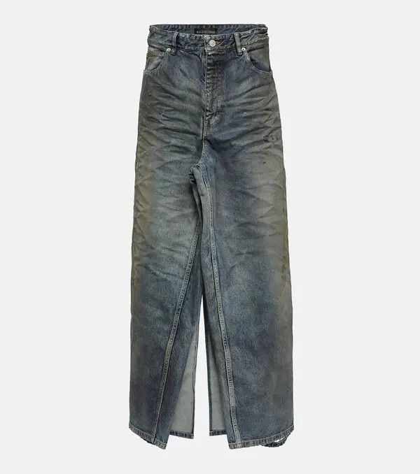 Balenciaga o1s1rm1024 Maxi Skirt Jeans in Blue Size 27" / US 4 / IT 40 - 1 Thumbnail