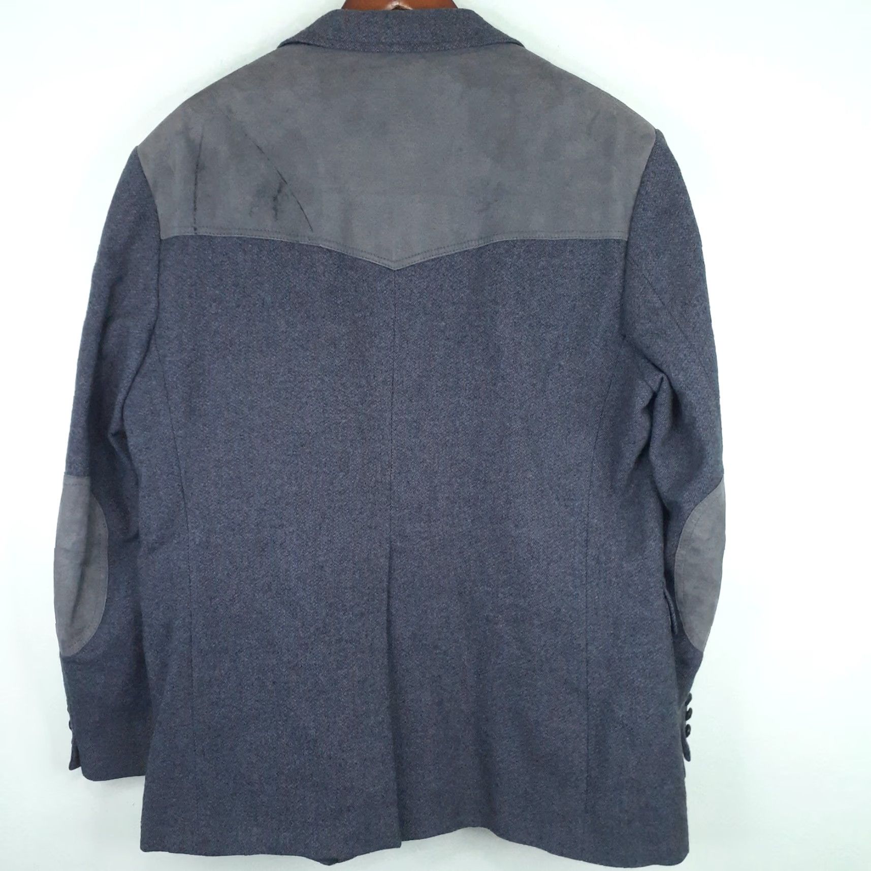 Pendleton VINTAGE Pendleton Blazer Jacket Sport Coat Mens 46 Gray Wool Elbow Patches Western Size 46R - 2 Thumbnail