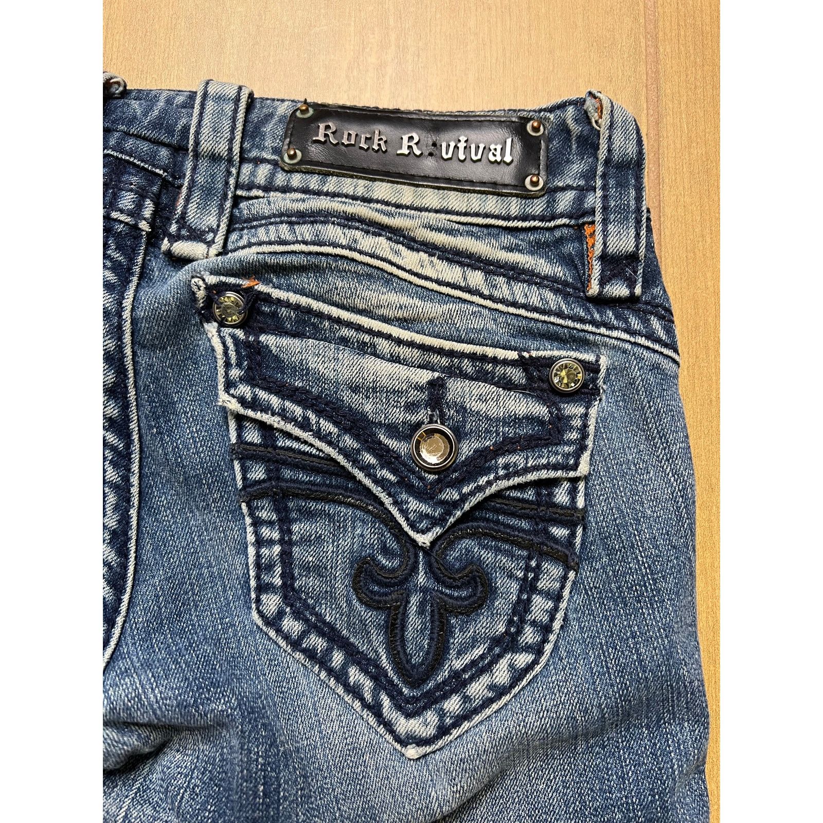 Rock Revival Y2K Rock Revival Women’s Sz 26 Low Rise Blue Denim Flared Size 26" / US 2 / IT 38 - 11 Thumbnail