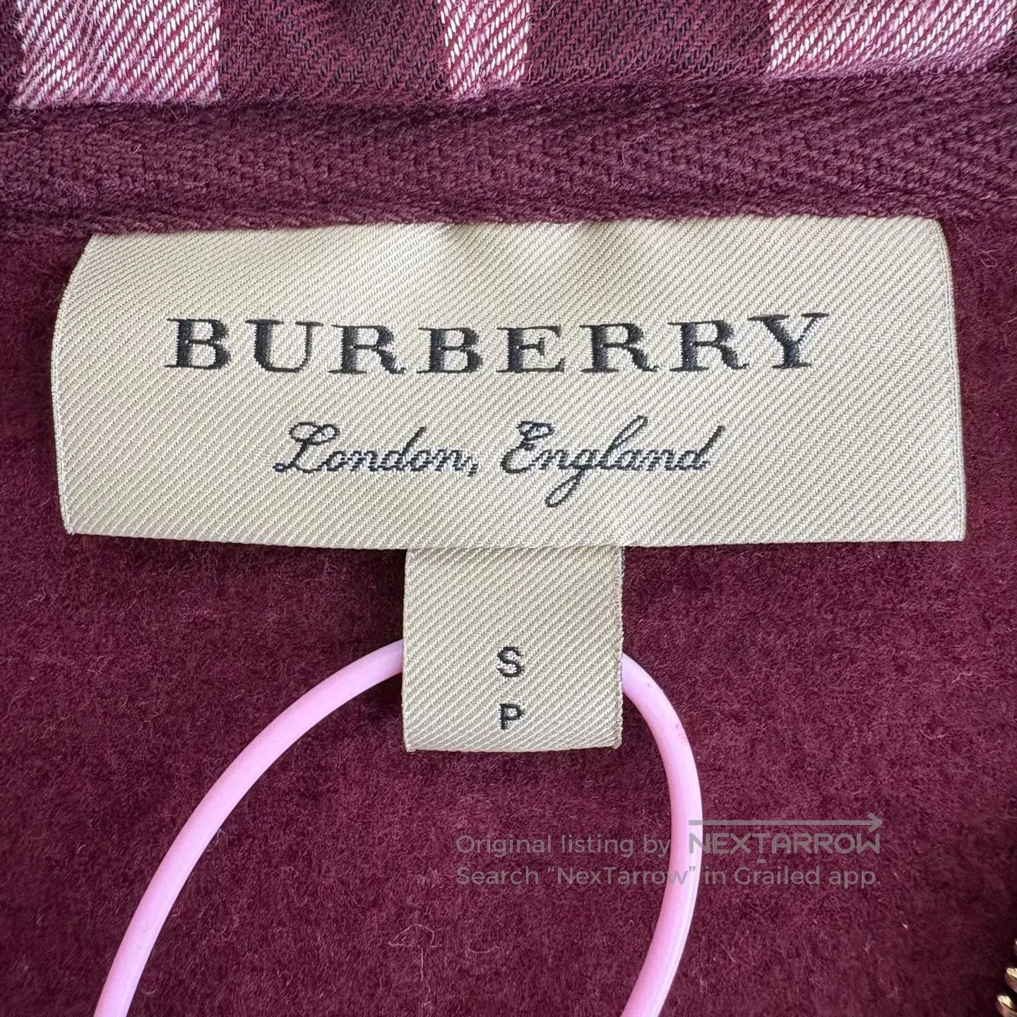 Burberry Burberry Red wine-colored zipper combat spurs embroidered Size US XS / EU 42 / 0 - 3 Thumbnail