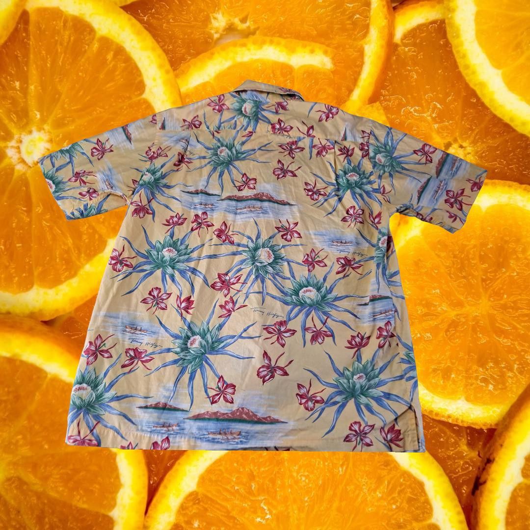 Tommy Hilfiger Tommy Hilfiger Flowered Hawaiian Shirt Yellow and Red Size US M / EU 48-50 / 2 - 4 Thumbnail