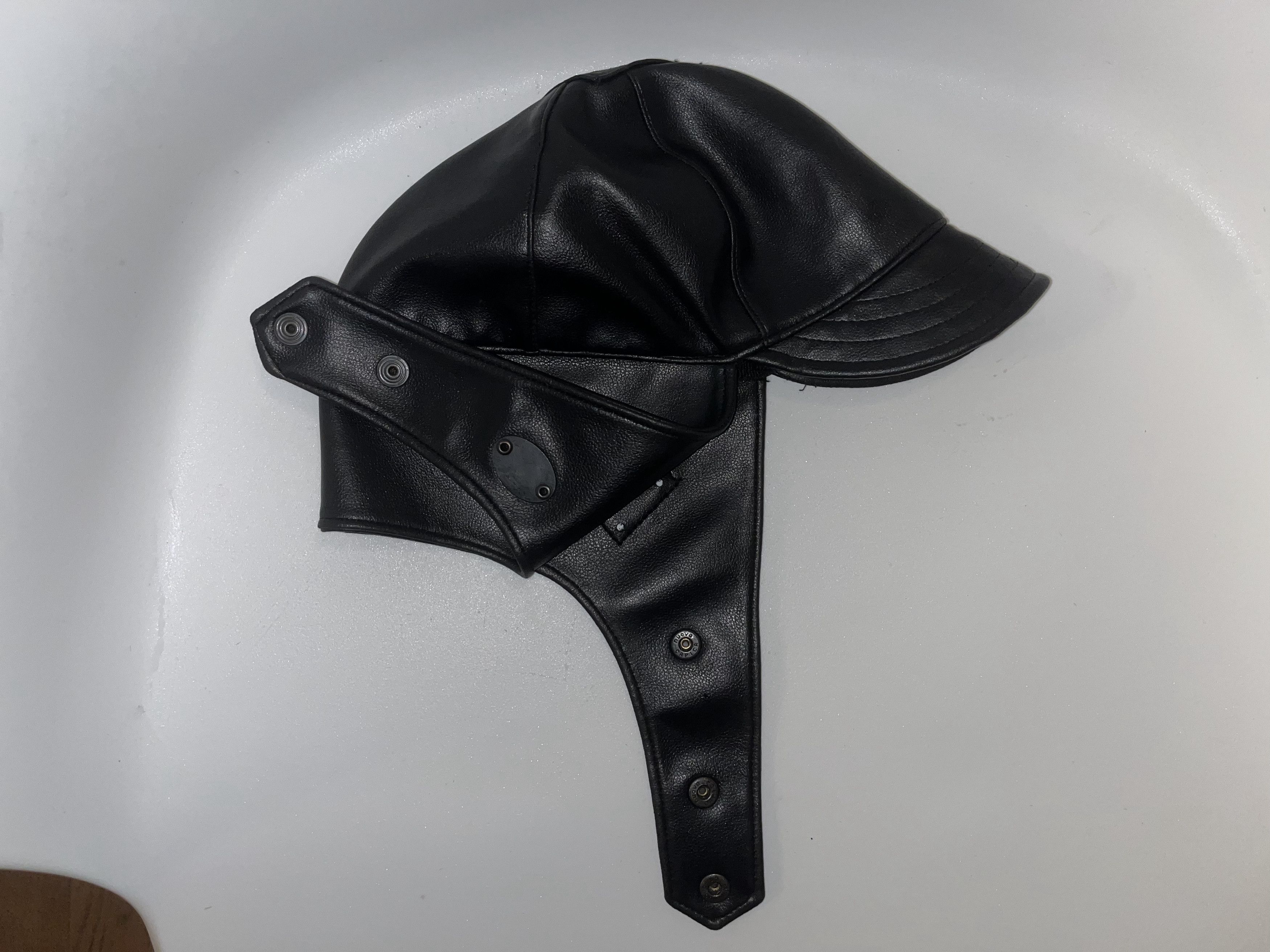 Jean Paul Gaultier Jean Paul Gaultier Black Leather Aviator Vintage Bomber Hat Size ONE SIZE - 2 Thumbnail