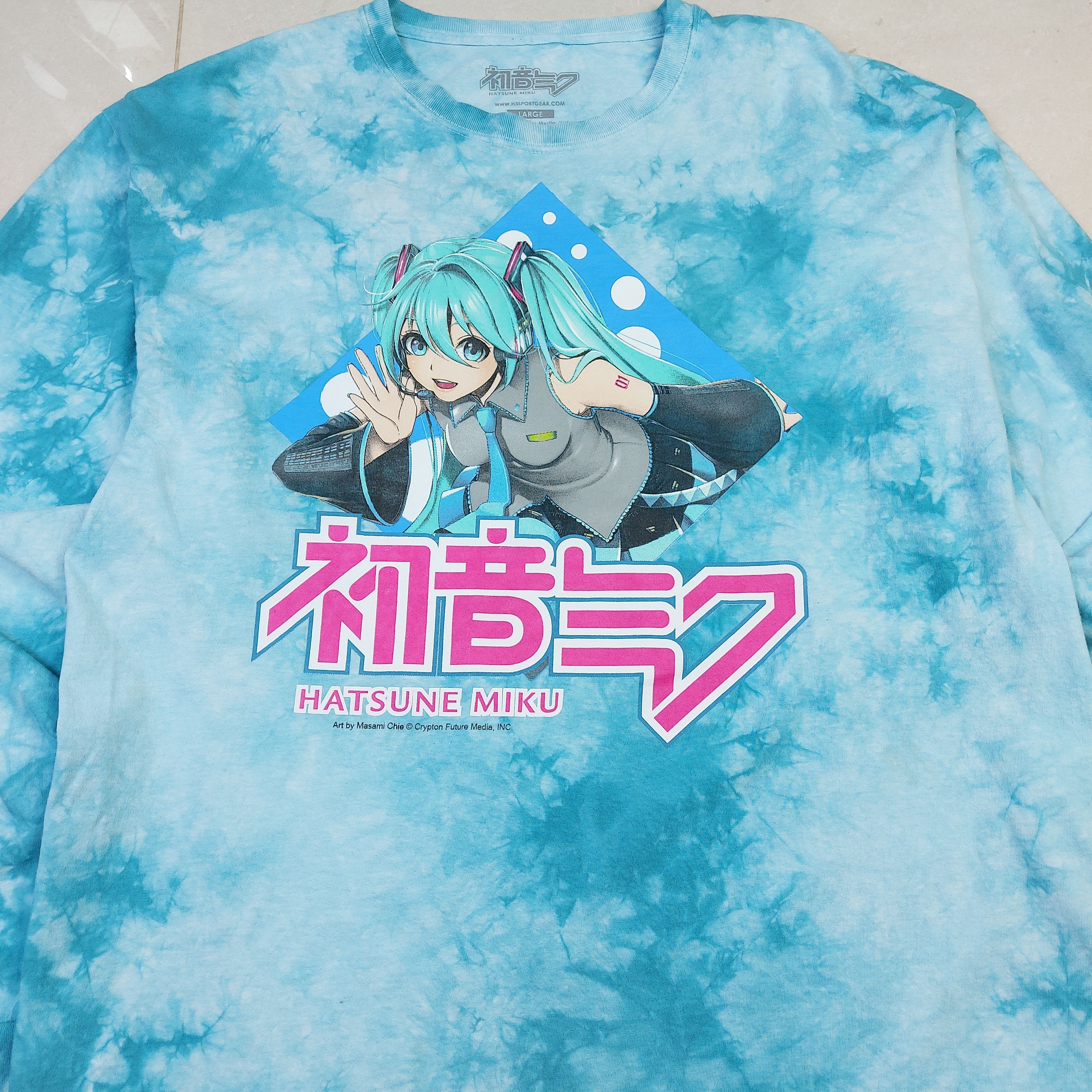 Anime 2022 Hatsune Miku Teal Tie-Dye Hot Topic Official TEE Size US L / EU 52-54 / 3 - 8 Thumbnail