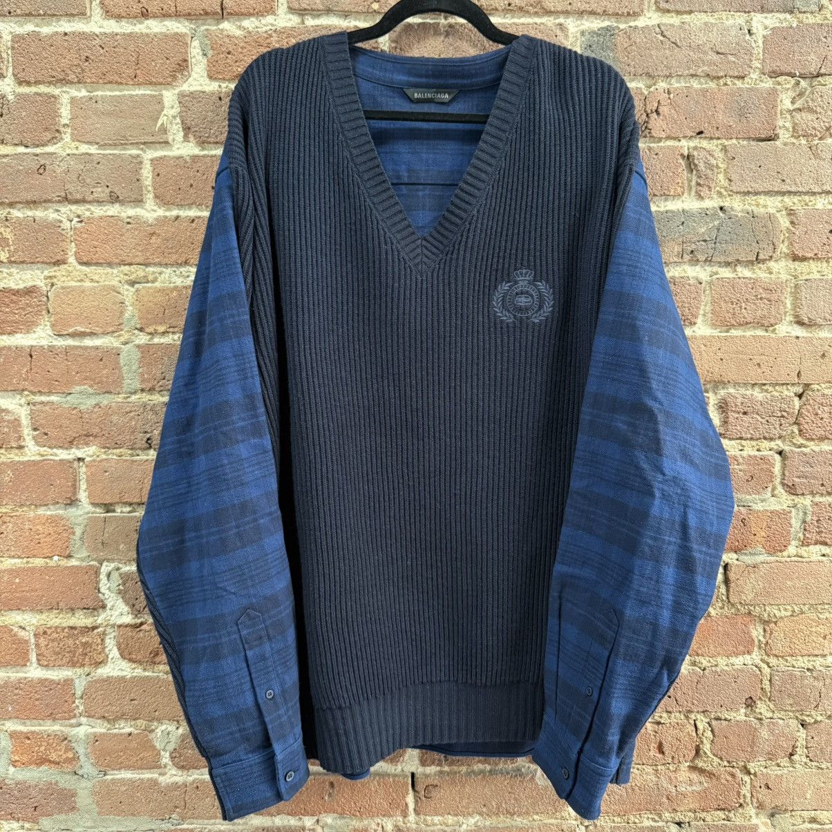 Balenciaga Balenciaga Hybrid V-Neck Shirt Size US XS / EU 42 / 0 - 1 Thumbnail