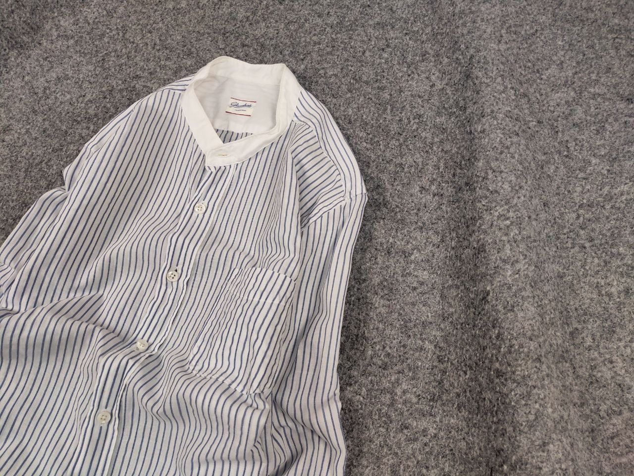 Glanshirt Glanshirt Japan Design Blue/White Striped button Shirt Size US M / EU 48-50 / 2 - 4 Thumbnail