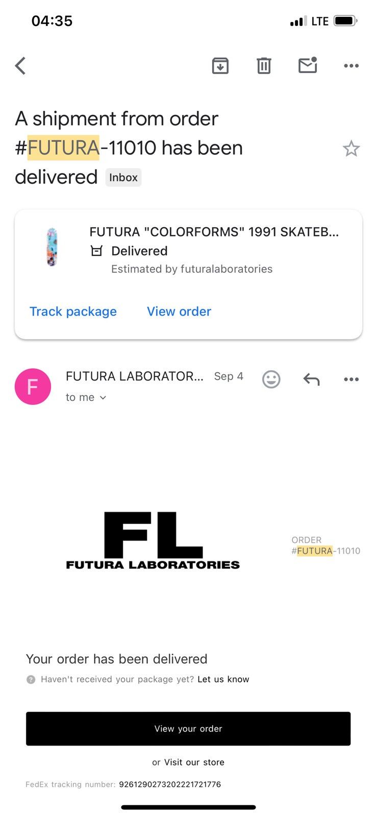 Futura FUTURA "COLORFORMS" 1991 SKATEBOARD Size 40 - 4 Thumbnail
