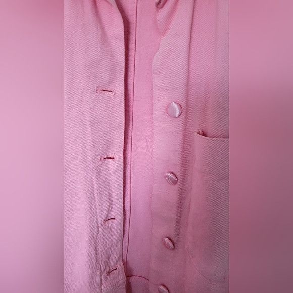 Zara Zara Pink Denim Oversized T-Shirt Jacket Size XS / US 0-2 / IT 36-38 - 5 Thumbnail