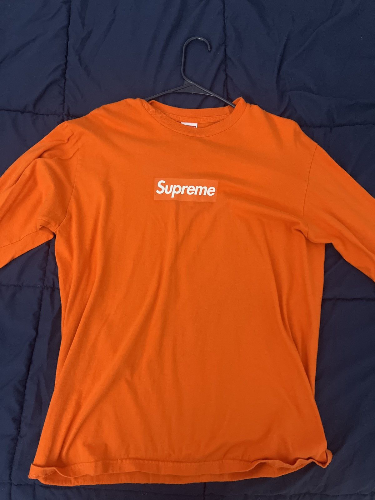 Supreme Supreme orange box logo long sleeve tee Grailed