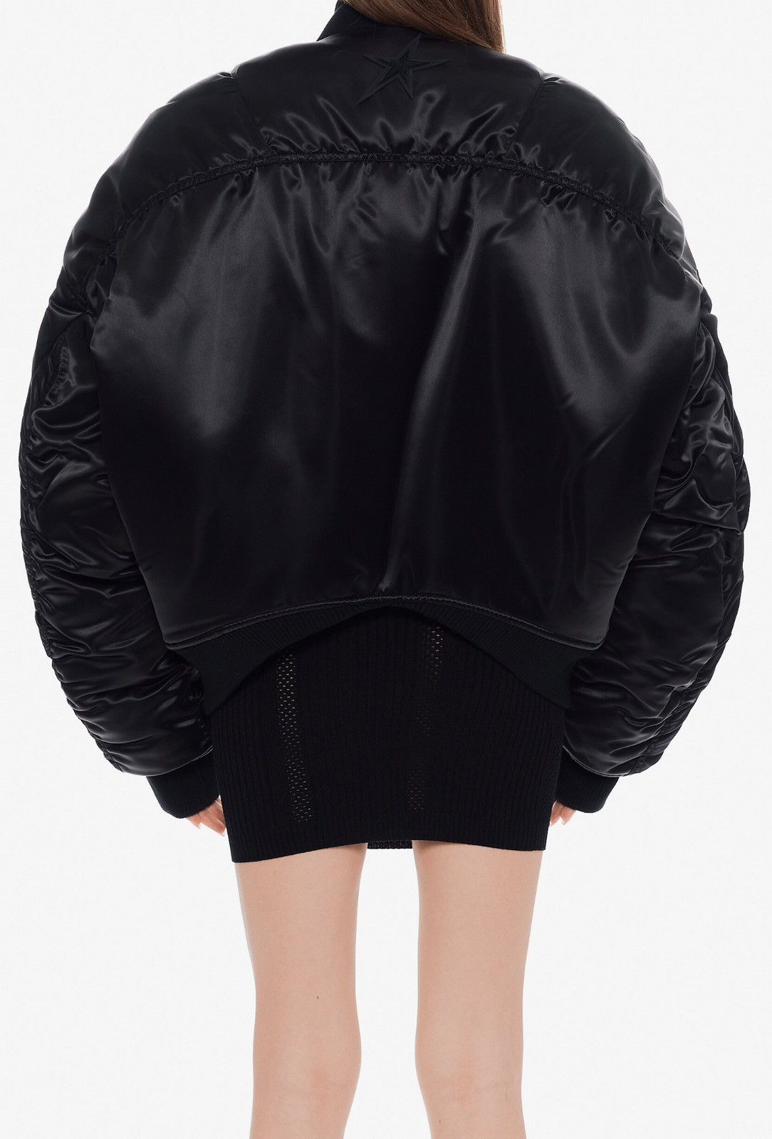 Mugler Last Size Mugler FW24 Satiny Black Bomber Jacket Size XS / US 0-2 / IT 36-38 - 2 Thumbnail