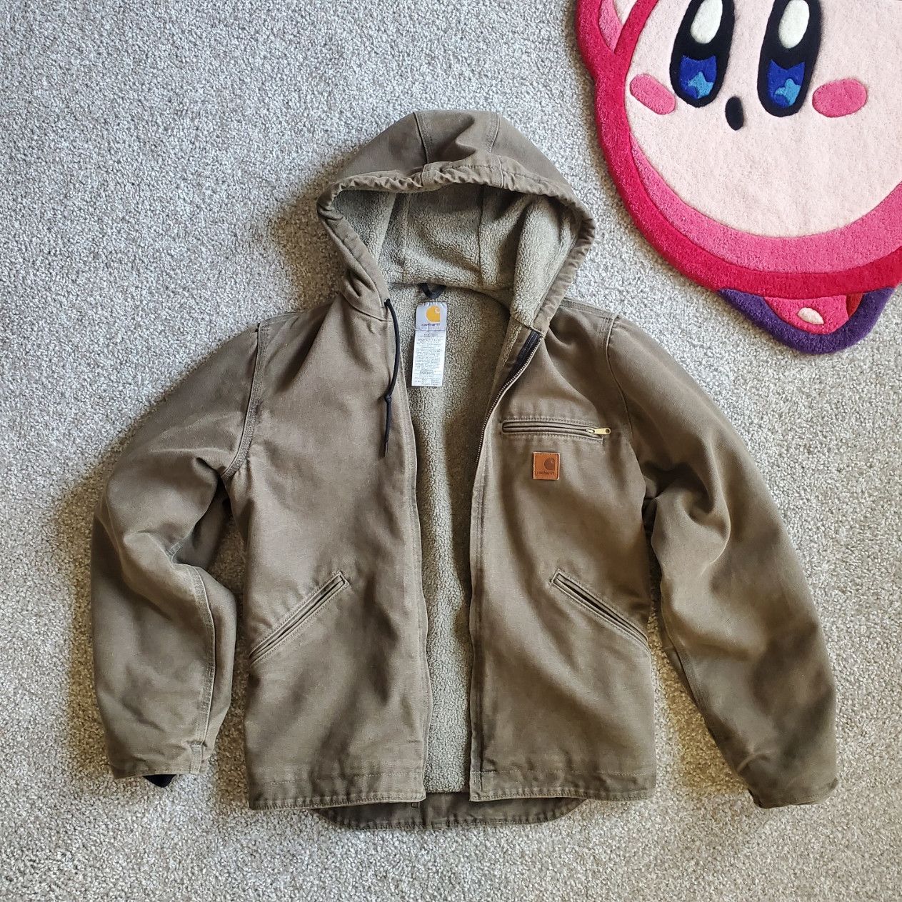 image of Carhartt 2000S Sherpa-Lined Sierra Jacket in Brown, Men's (Size Small)