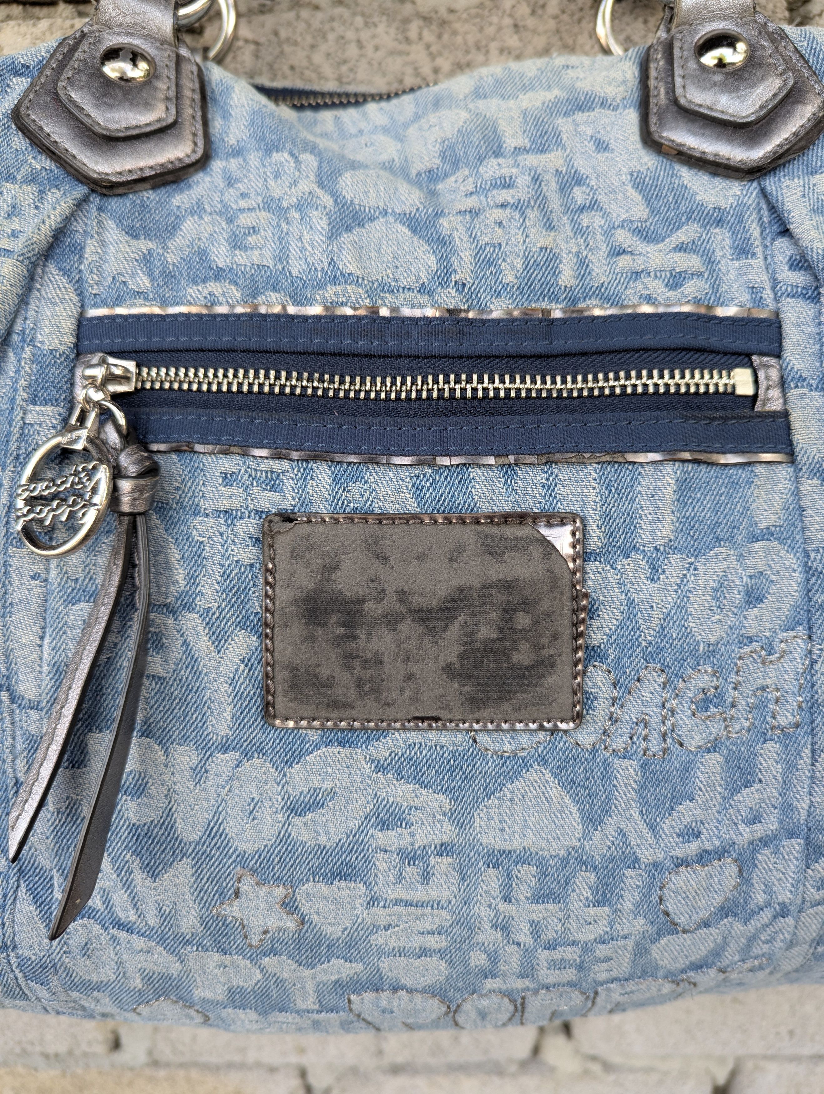 Coach Coach Poppy Blue Denim Word Block Tote Bag Size ONE SIZE - 4 Thumbnail