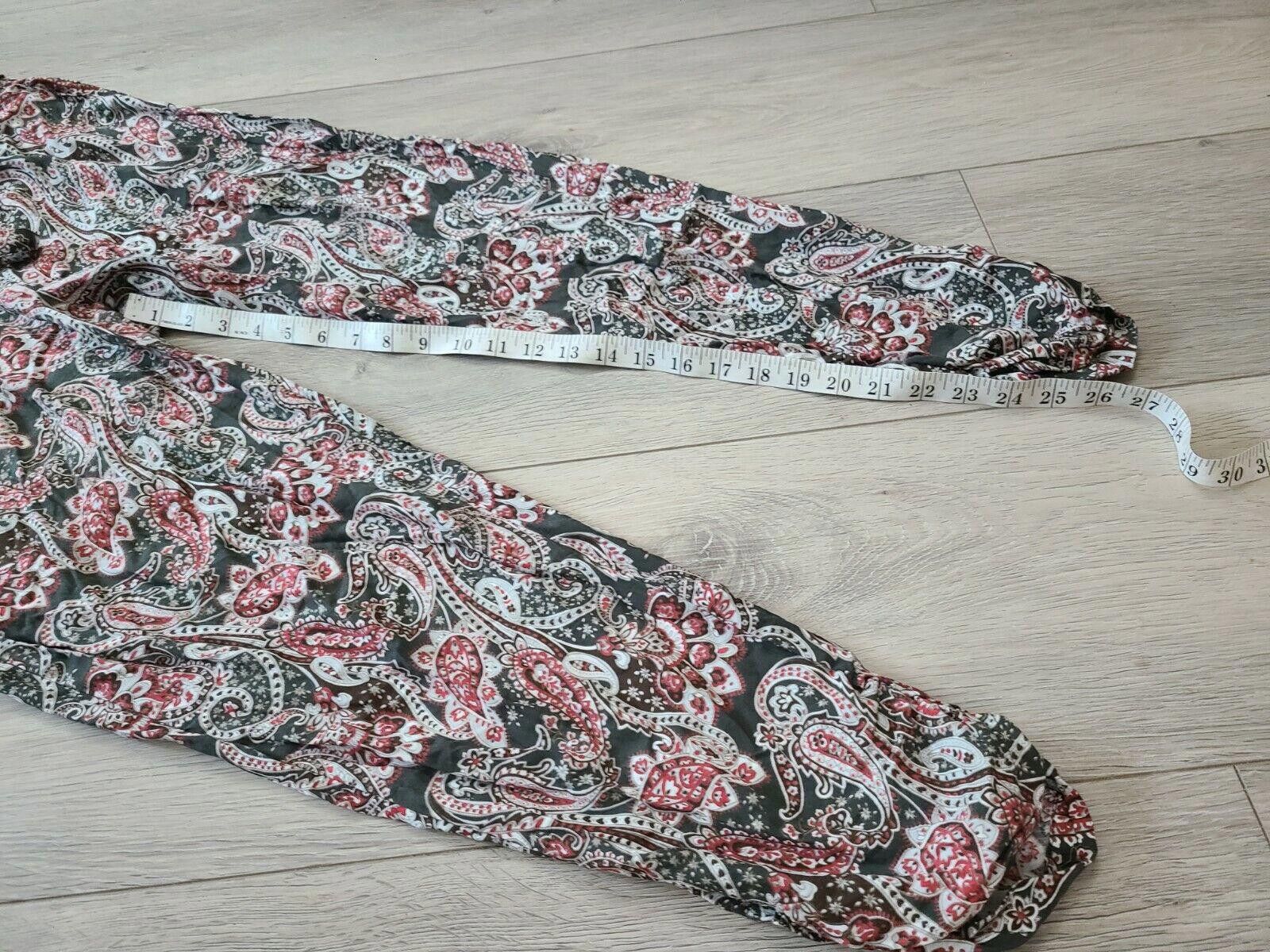 Designer One 5 One Pants Large Green Pink Paisley Boho Hippie jogger Size 36" / US 14 / IT 50 - 7 Thumbnail