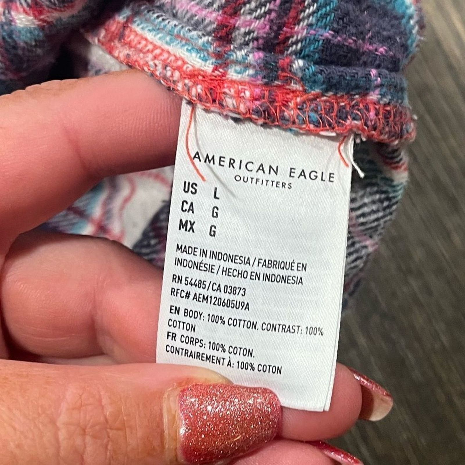 American Eagle Outfitters American Eagle Shacket Button Front Long Sleeve Collated L Size L / US 10 / IT 46 - 3 Thumbnail