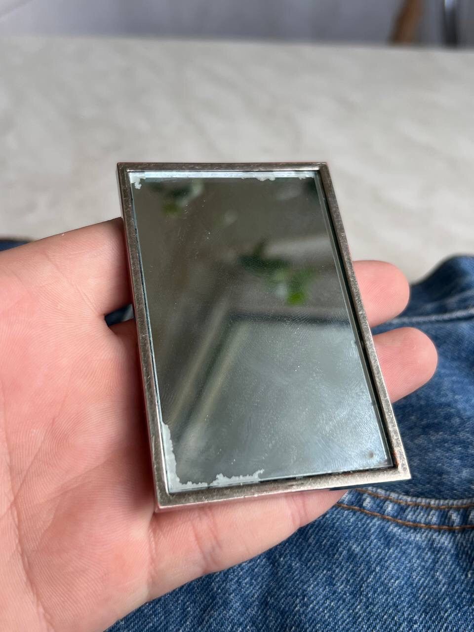 Yves Saint Laurent YSL 2004 Steel Metal Beauty Futuristic Mirror Glass Y2K Rare Size ONE SIZE - 7 Thumbnail