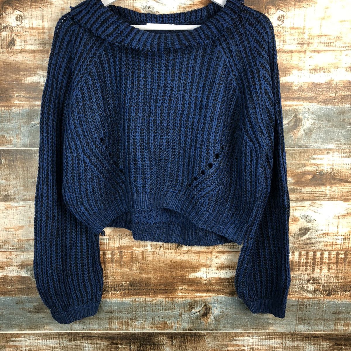 Homespun Knitwear × Japanese Brand 003 J.Ferry Blue Knitwear crop top #A1690 Size M / US 6-8 / IT 42-44 - 3 Thumbnail