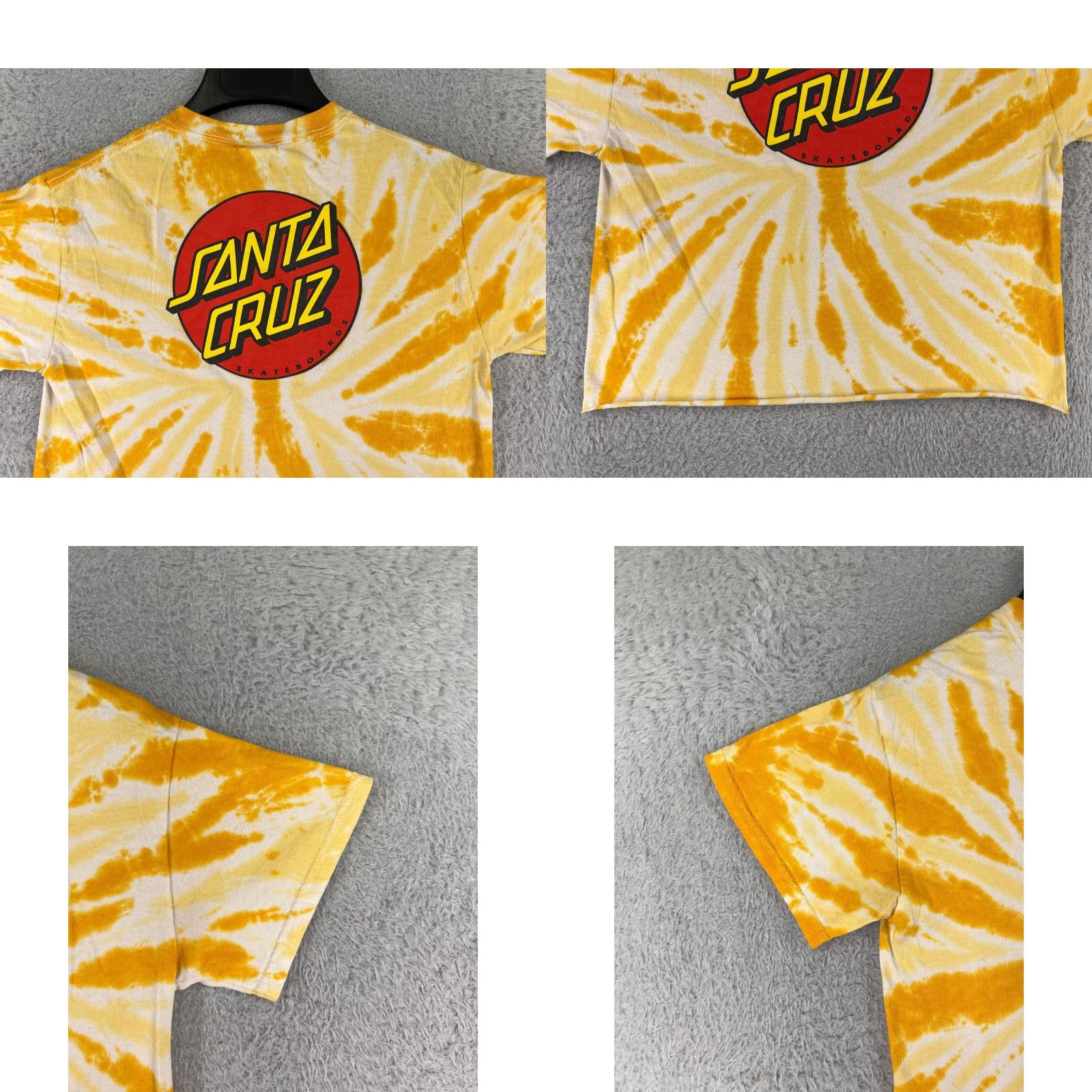 Vintage Santa Cruz Shirt Womens Small Yellow Tie Dye Short Sleeve Crew Neck Crop Cutoff Size S / US 4 / IT 40 - 8 Thumbnail