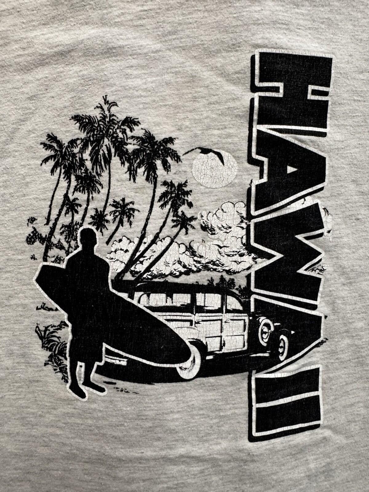Vintage Vintage 80s 90s Hawaii Surfing Graphic Print XL Gray T-Shirt Size US XL / EU 56 / 4 - 2 Thumbnail