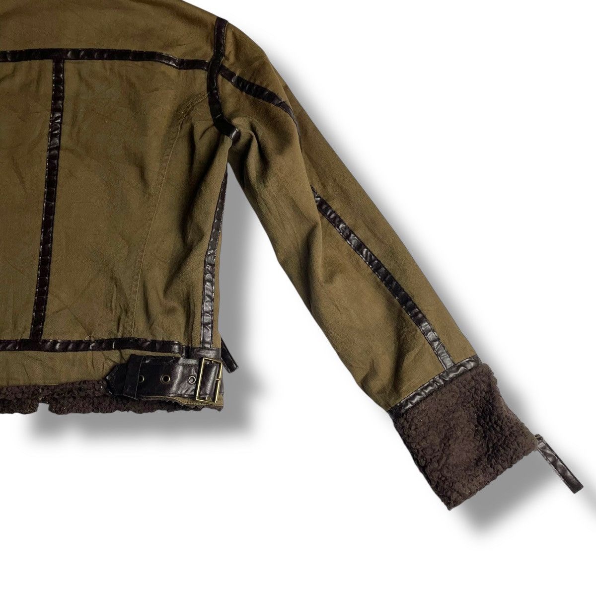 Von Dutch 🇯🇵 VINTAGE VON DUTCH COTTON + LEATHER FUR PUNK CROP JACKET Size L / US 10 / IT 46 - 10 Thumbnail