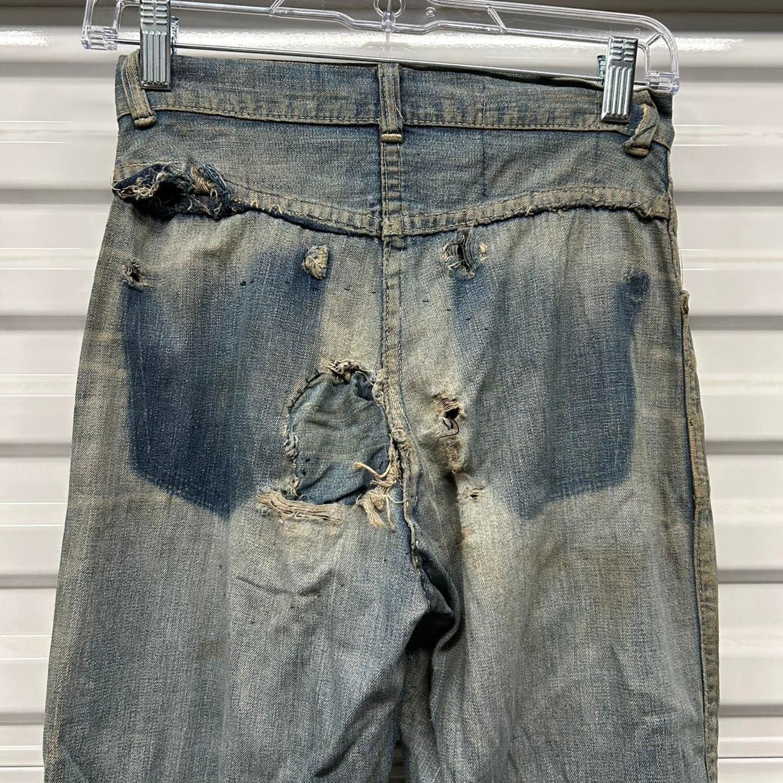 Other VTG 50s/60s Distressed Double Knees Jeans with Crotch Rivet Size 25" / US 0 / IT 36 - 8 Thumbnail