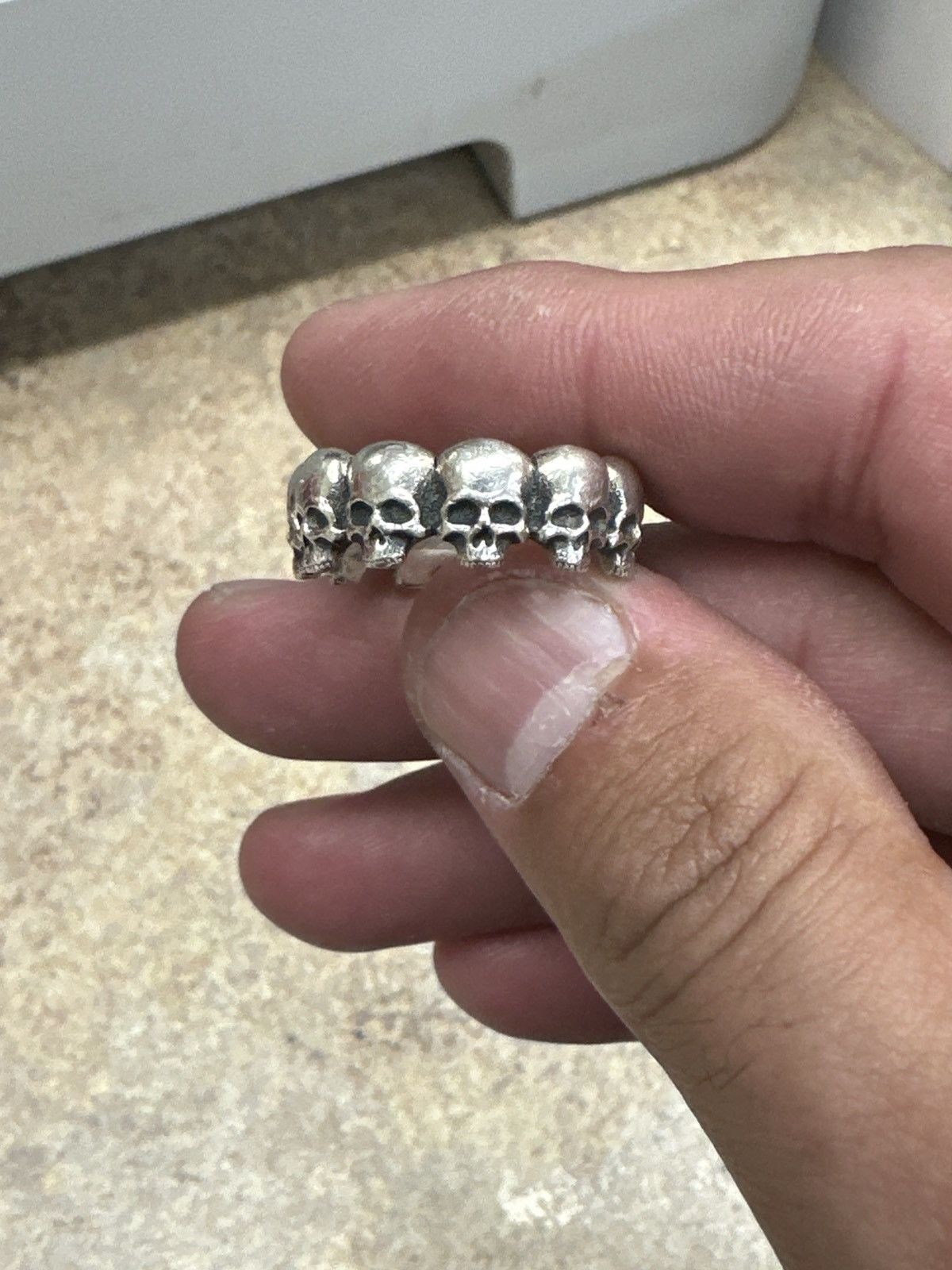 image of David Yurman Skull Ring in Silver, Men's