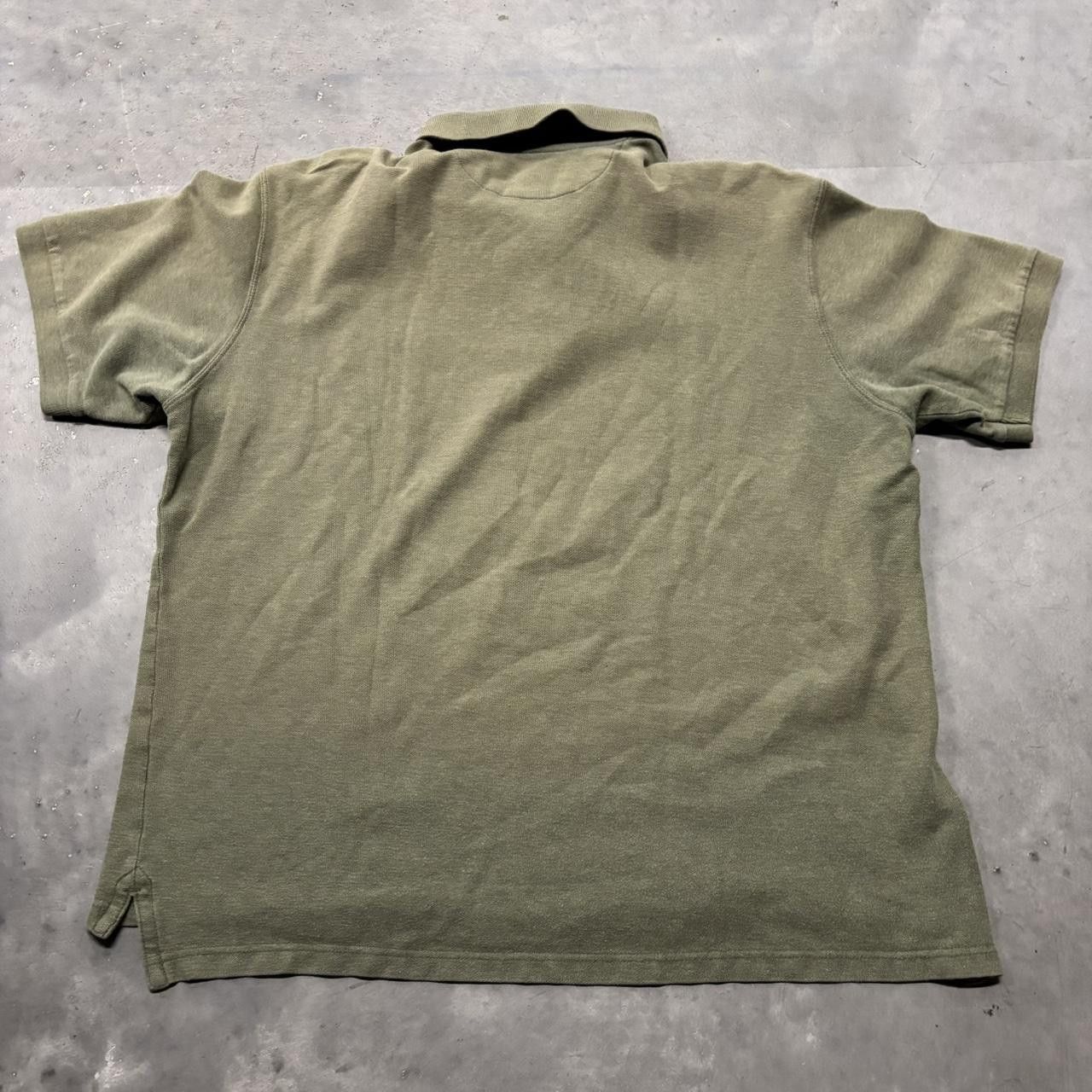 Japanese Brand × Vintage Crazy Vintage Y2K/2000s Faded Khaki Green Streetwear Casual Essential Polo Shirt! Size US XL / EU 56 / 4 - 4 Thumbnail