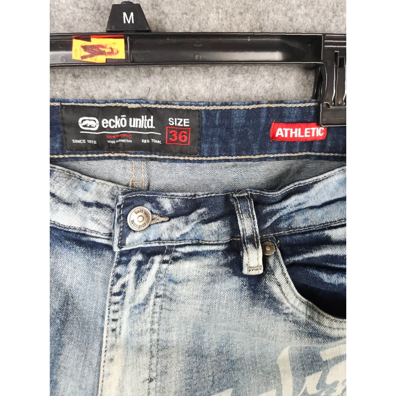 Ecko Unltd. VINTAGE Ecko Unltd. Jeans Men's 35 Athletic Fit 5-Pocket Denim Blue Skull Graphic 90s Streetwear Skateboarding Boys Mens Girls? Size US 35 - 3 Thumbnail