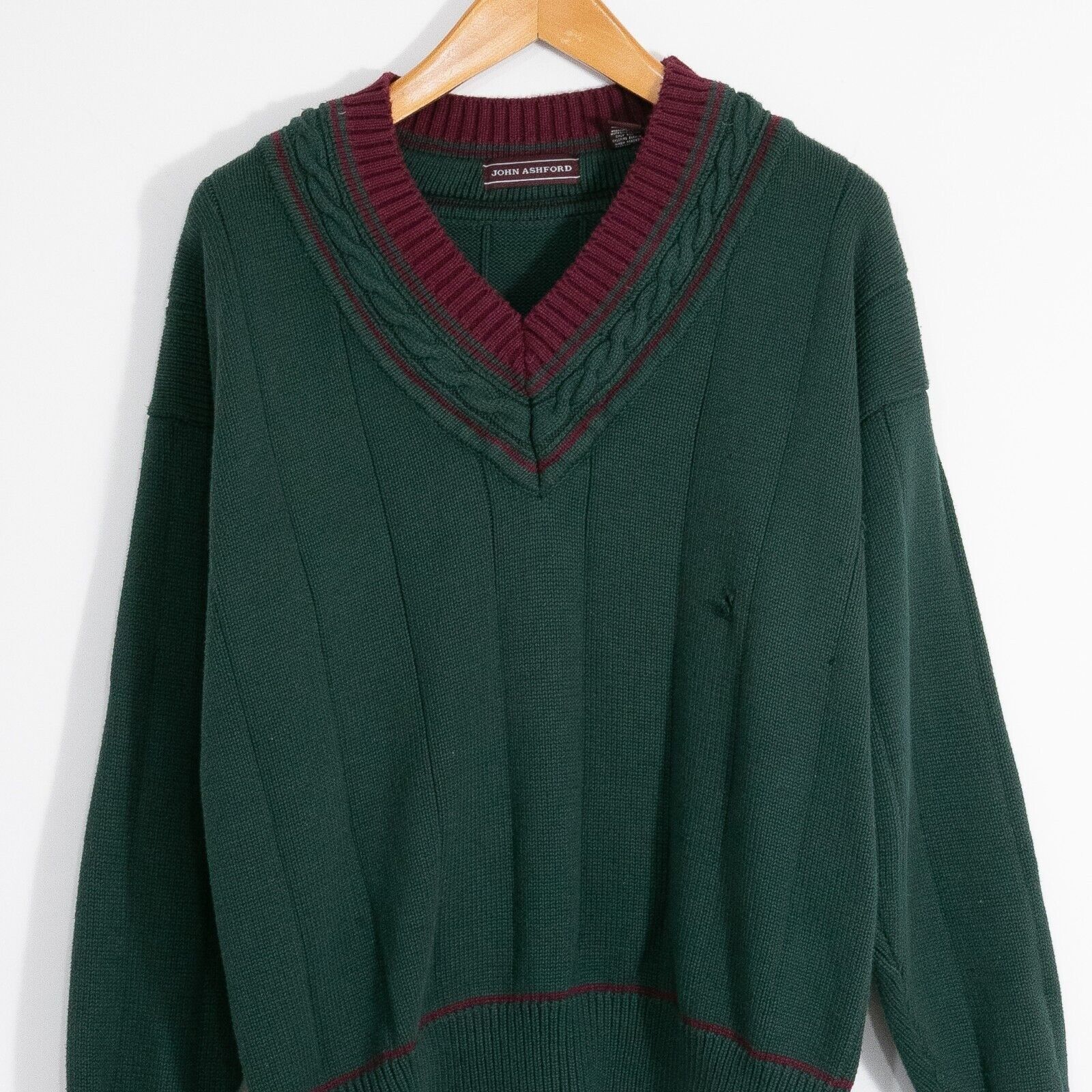 Vintage Vintage John Ashford Tennis Knit Sweater Mens XL Cable Knit Size US XL / EU 56 / 4 - 2 Thumbnail