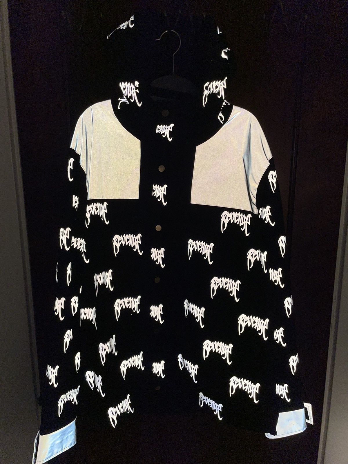 image of Revenge 3M All Over Pint Windbreaker in Black, Men's (Size Large)