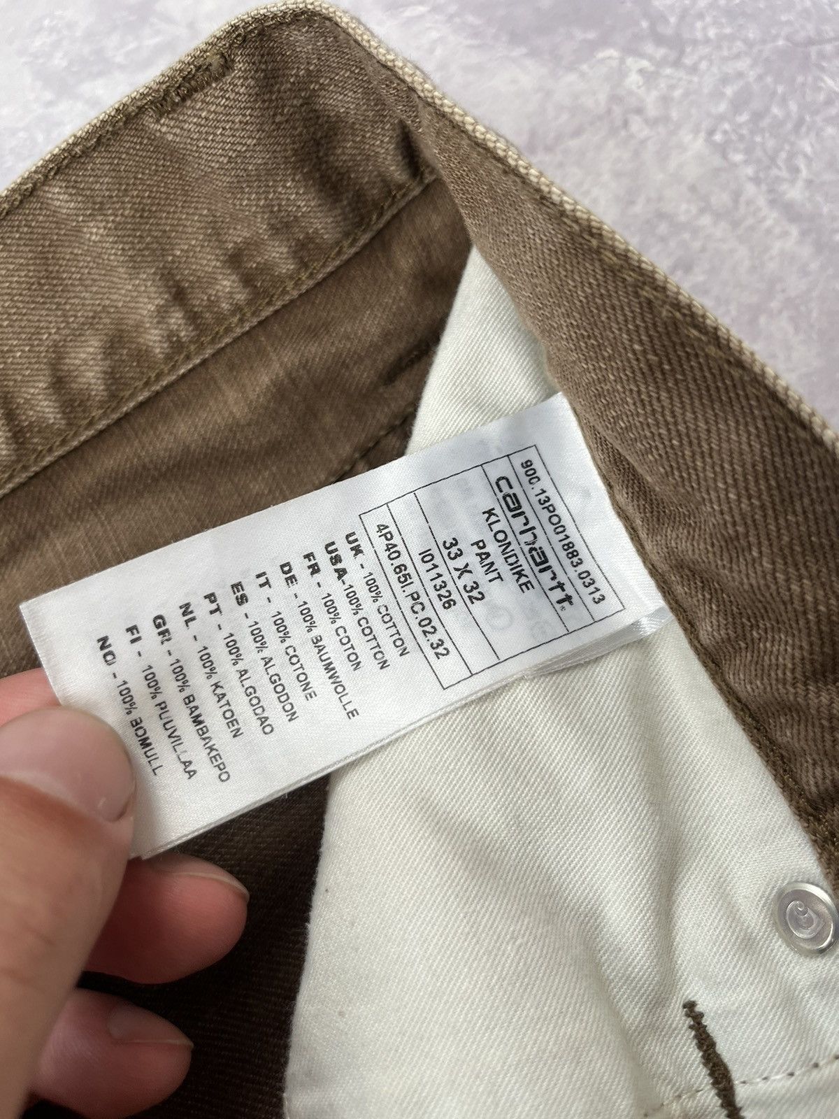 Carhartt Carhartt Klondike Denim Pants Leather Logo Size 33/32 Size US 33 - 6 Thumbnail