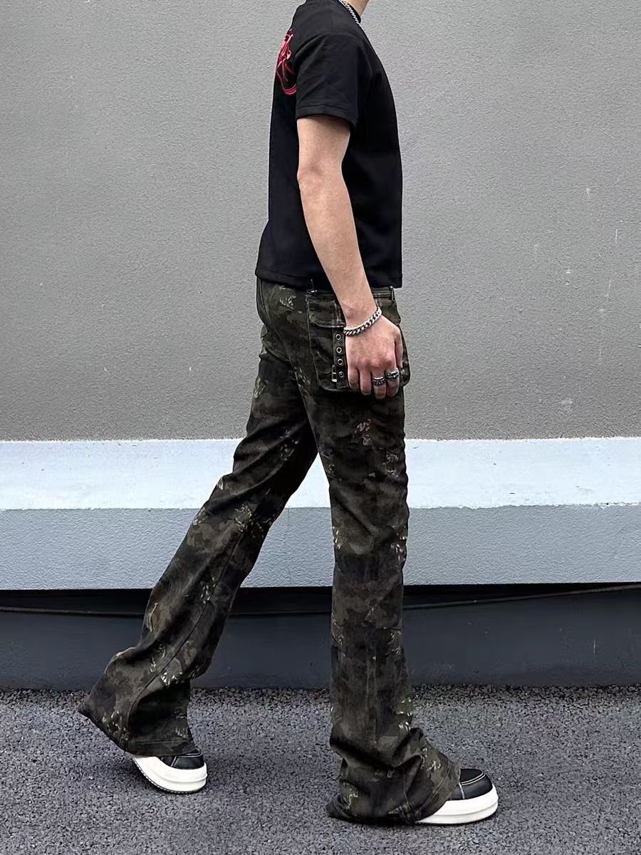 Jean Street-style washed ripped camouflage pants Size US 30 / EU 46 - 4 Thumbnail