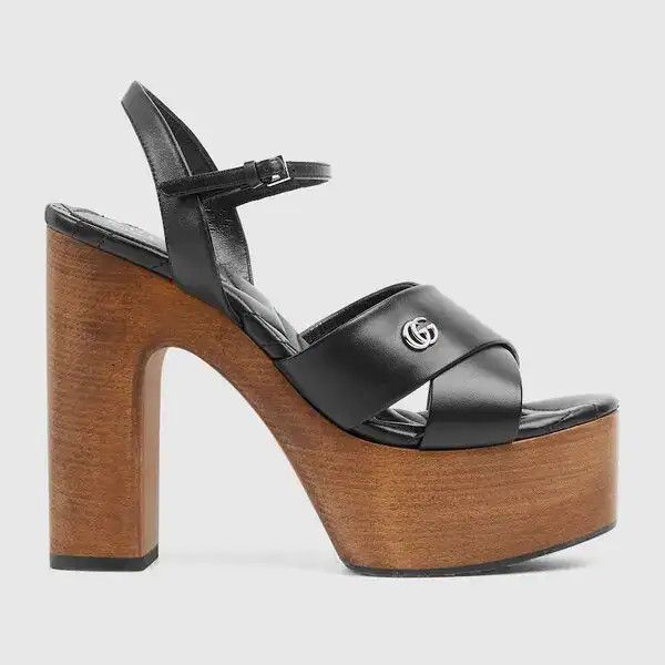 Gucci o1loc1c0426 835313 Women's Platform Sandals in Black Size US 5.5 / IT 35.5 - 1 Thumbnail