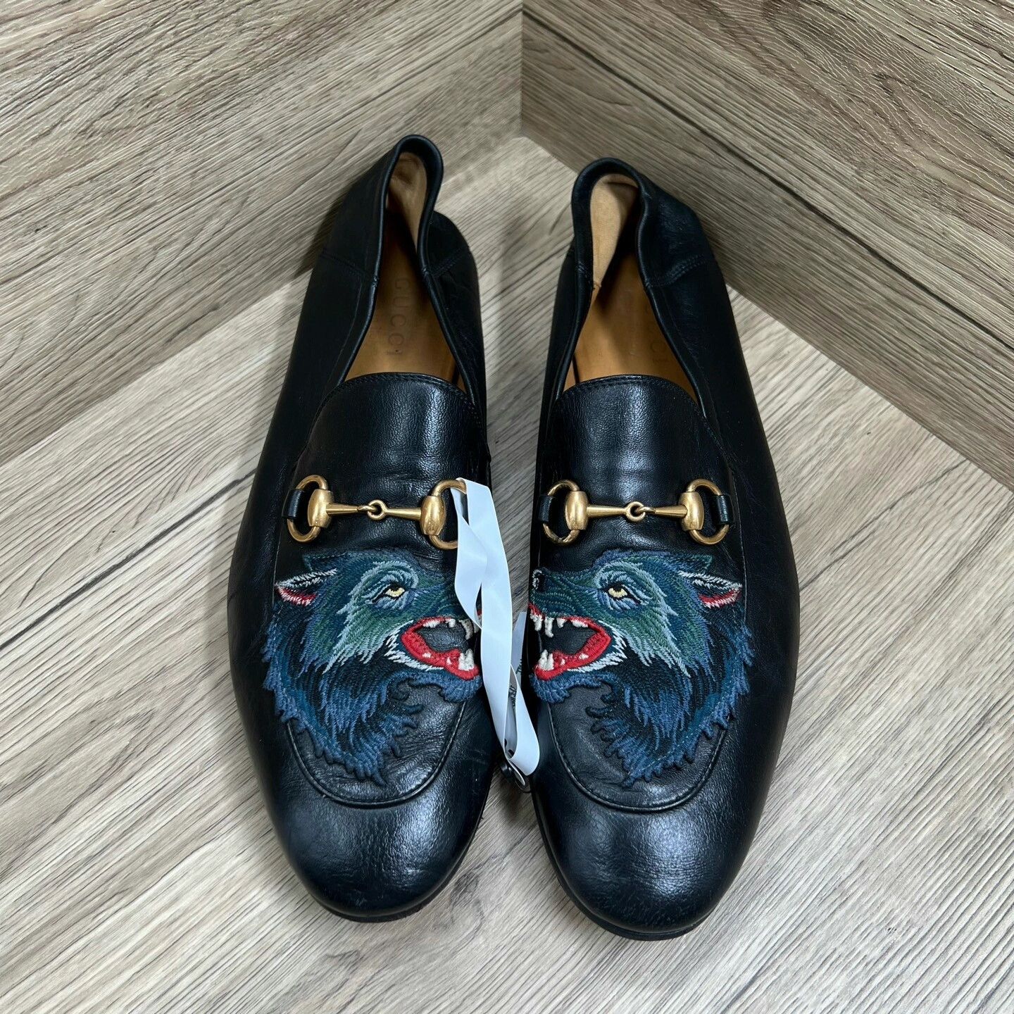 Gucci Gucci Brixton Wolf Head Embroidered Loafers Size US 10 / EU 43 - 1 Thumbnail