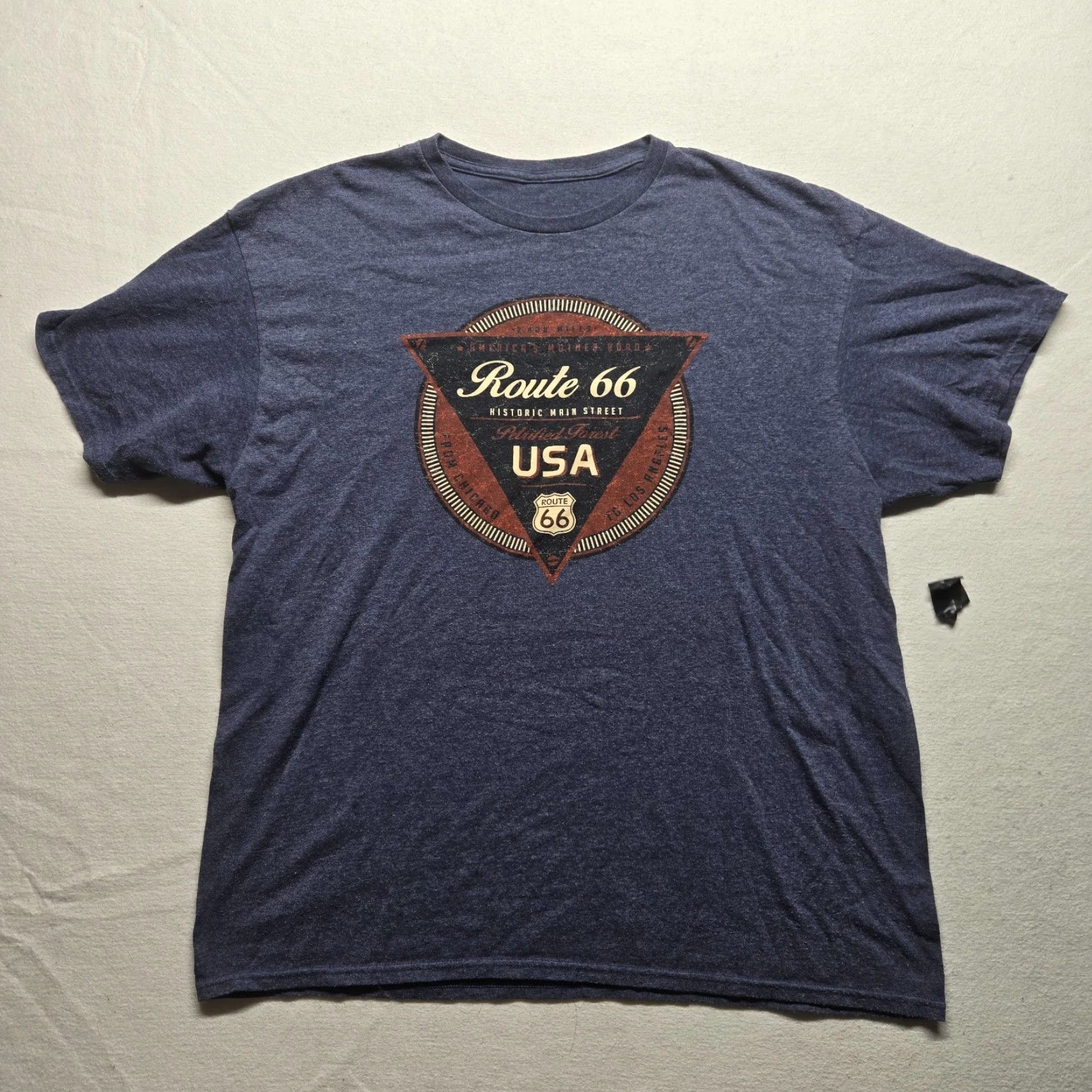 Route 66 VINTAGE Route 66 Shirt Adult 2XL Blue Logo Tee Short Sleeve Mens Size US XXL / EU 58 / 5 - 2 Thumbnail