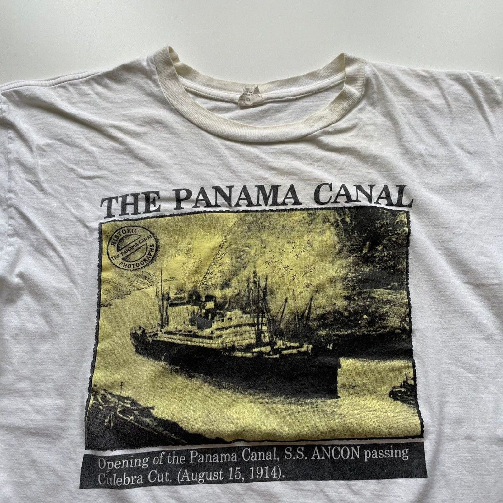 Vintage Vintage 90s Panama Canal Art History Graphic T Shirt XL Rare Size US XL / EU 56 / 4 - 2 Thumbnail
