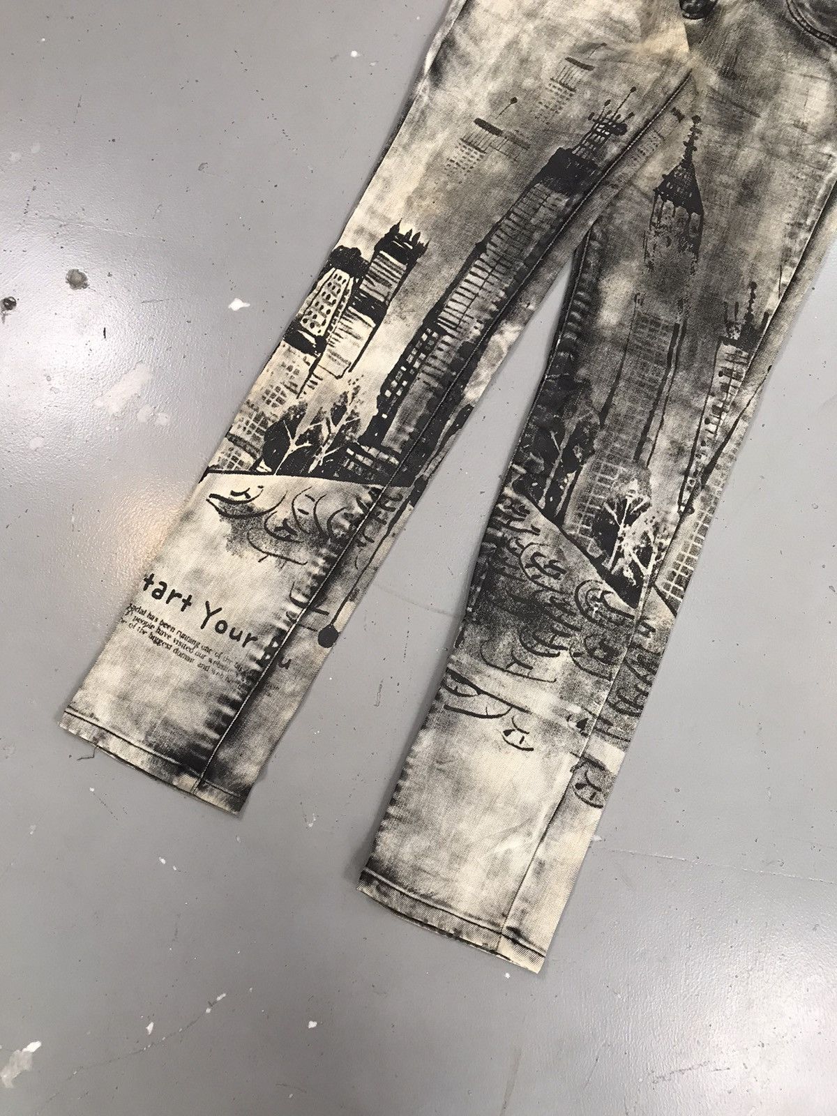 Vintage Vintage tuogu Aop slim fit denim Size 32" / US 10 / IT 46 - 3 Thumbnail