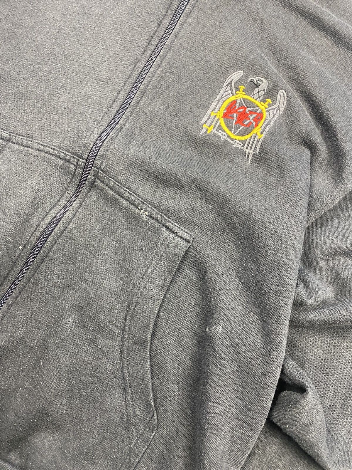 Band Tees × Vintage VINTAGE 90S AMAZING SUN FADED SLAYER TOUR BAND ZIP HOODIE Size US M / EU 48-50 / 2 - 3 Thumbnail