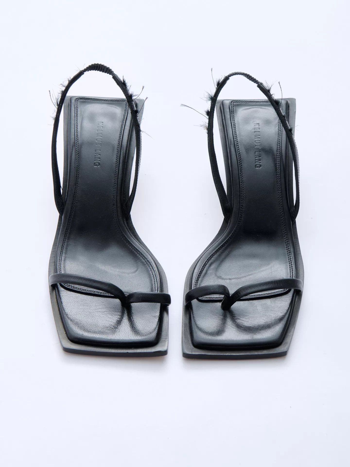 Helmut Lang Helmut Lang Black Square Toe Block Heel Sandal 37 Size US 6.5 / IT 36.5 - 1 Thumbnail