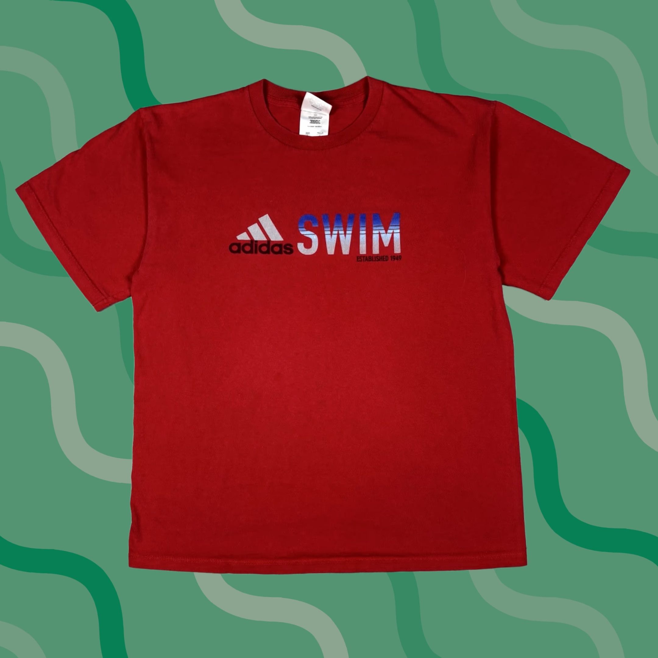 Adidas VINTAGE Adidas Swim Athletics Red T Shirt Mens L Large Cotton Crew Neck Graphic Print 90s Sports Captain America Size US L / EU 52-54 / 3 - 1 Thumbnail