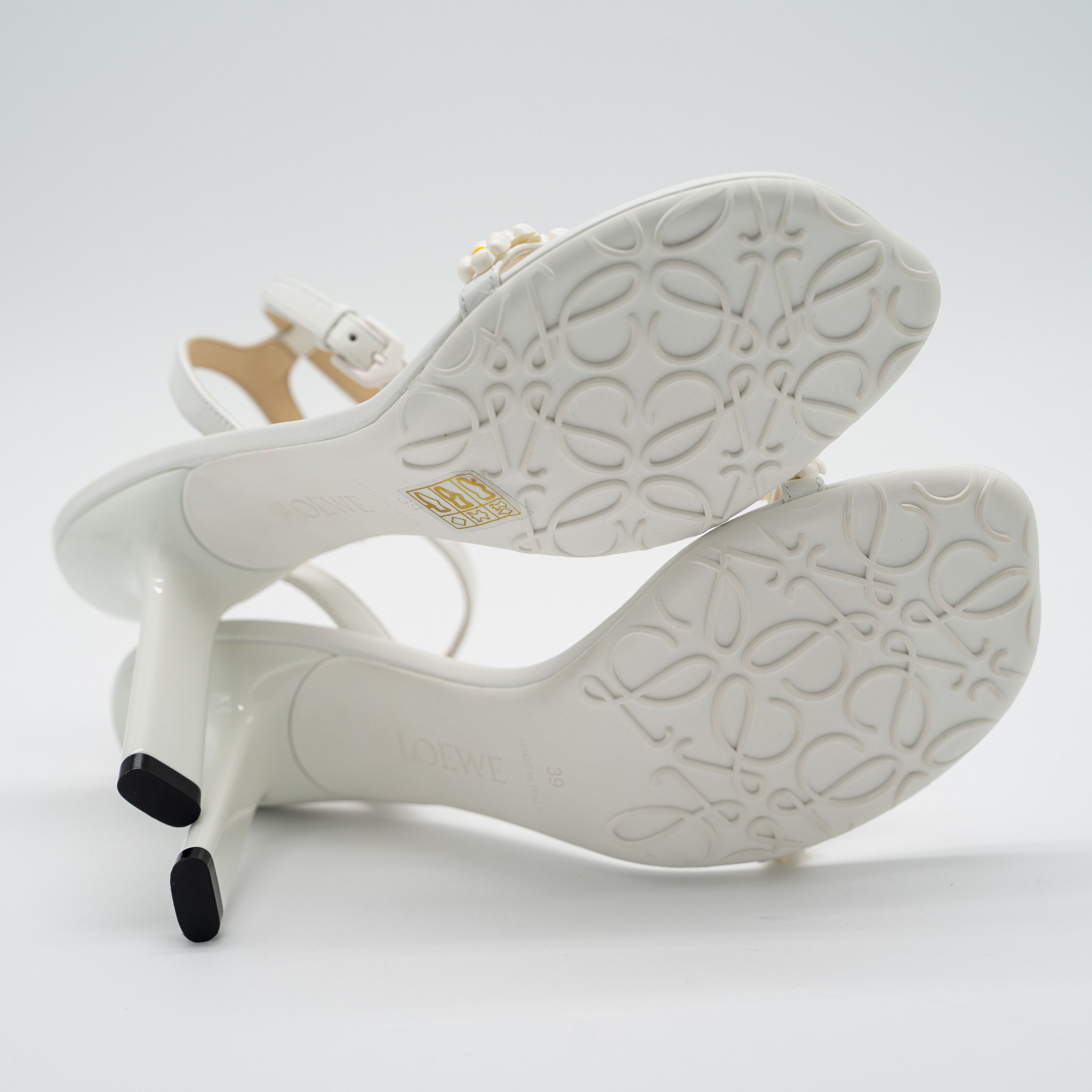 Loewe Loewe Petal Daisy Sandals 90mm White Leather Strap Size US 9 / IT 39 - 6 Thumbnail