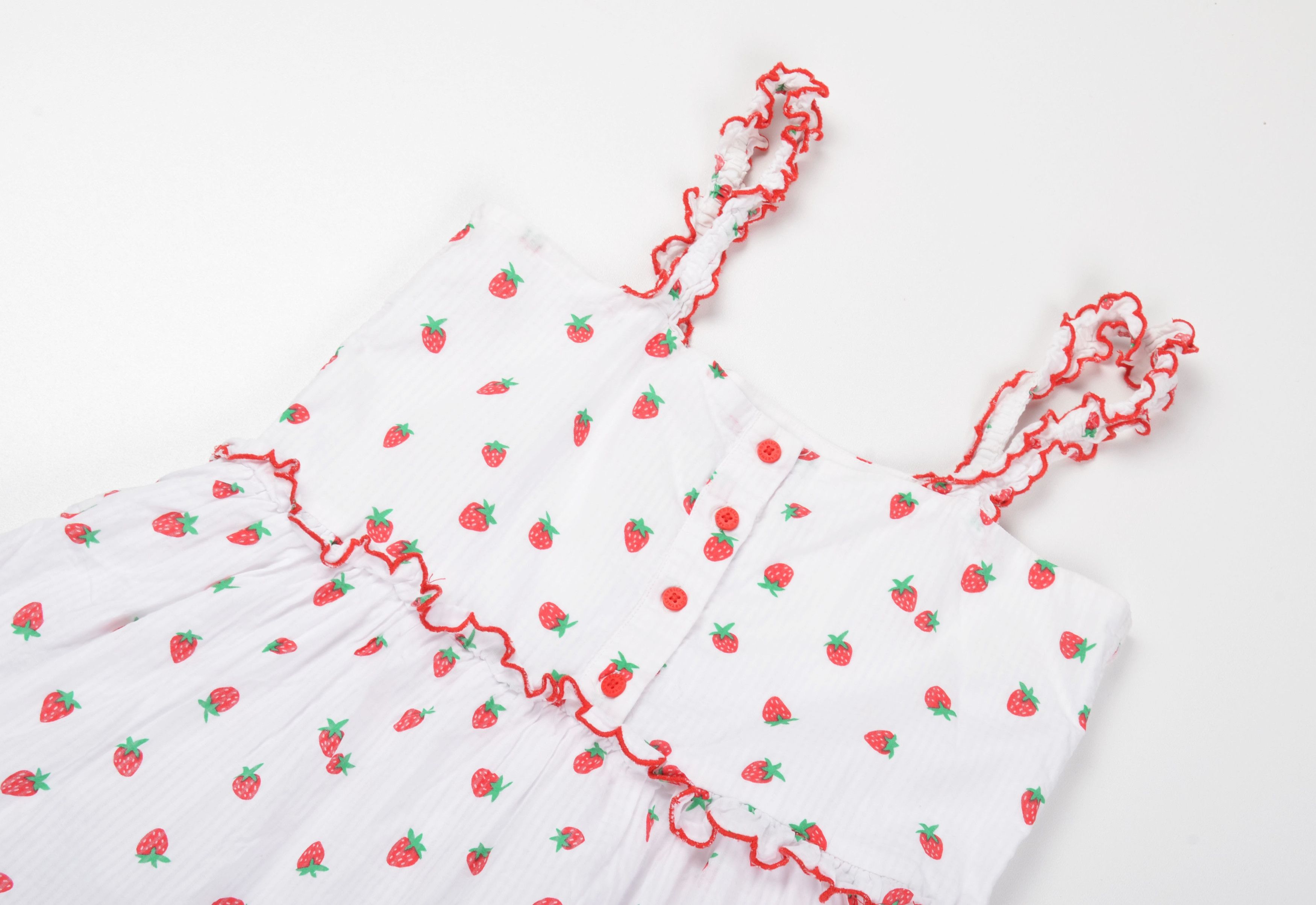 Stella McCartney Stella McCartney Kids White/ Strawberries Boho Dress Size XXS / US 00 / IT 34 - 2 Thumbnail