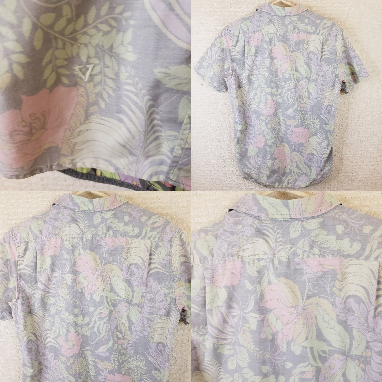Vissla Vissla Button Up Shirt Men M Floral Print Short Sleeve Cotton Multicolor Holiday All Seasons Button-Down Collared Size US M / EU 48-50 / 2 - 8 Thumbnail