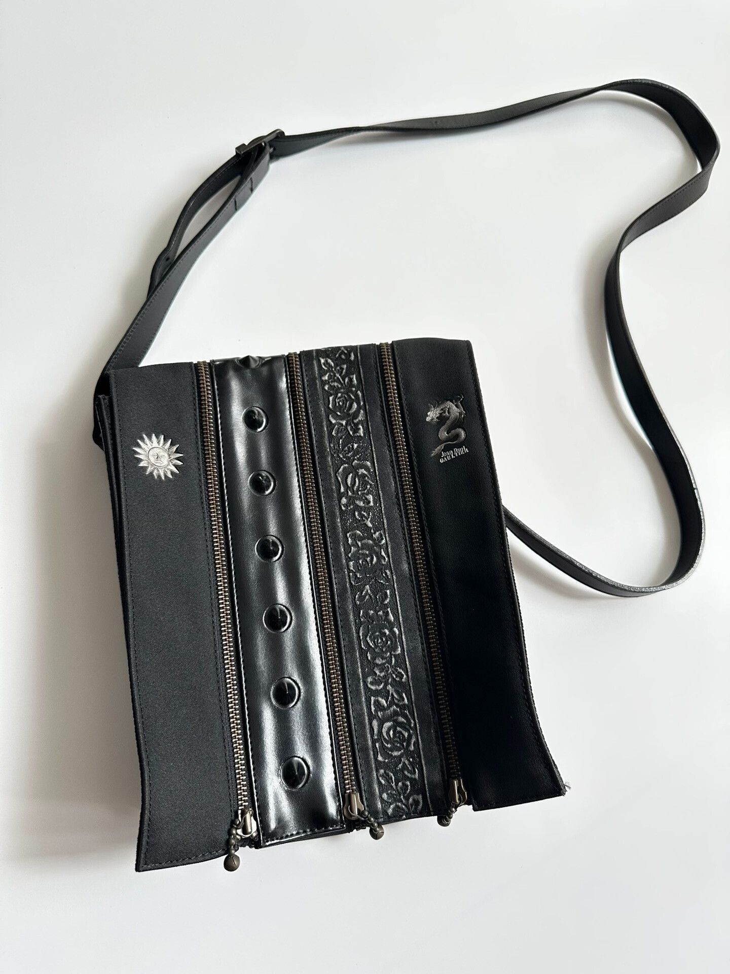Jean Paul Gaultier JEAN PAUL GAUTIER Dragon Pattern Zippered Crossbody Bag| Size ONE SIZE - 1 Thumbnail