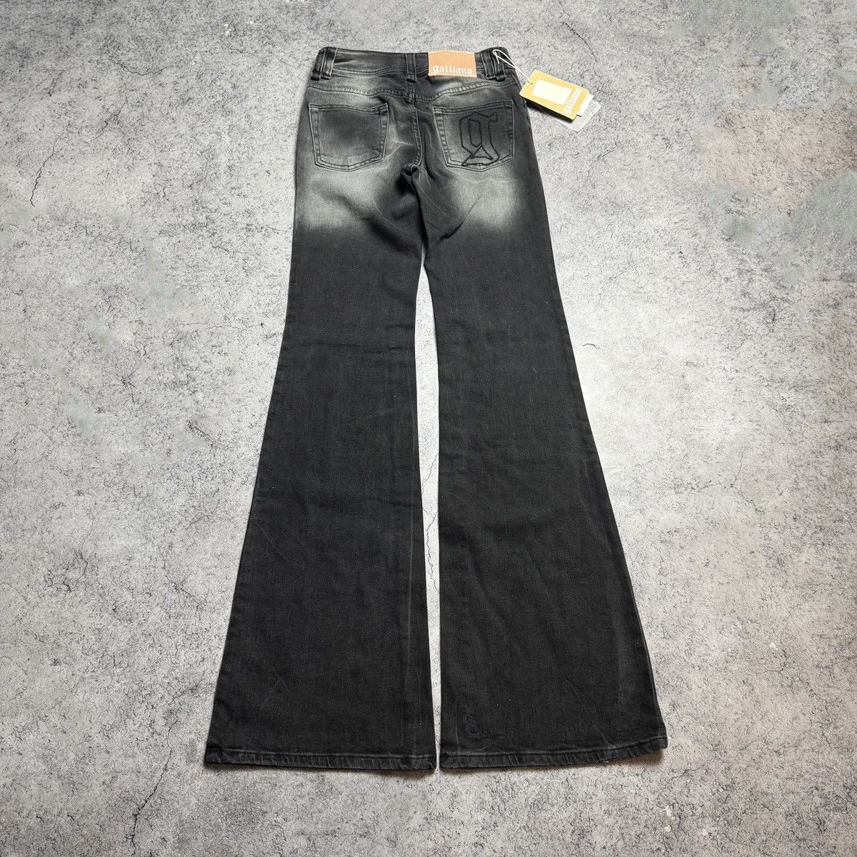 John Galliano NEW Galliano Y2K 00s Flared Jeans Size 24" / US 00 / IT 34 - 1 Thumbnail