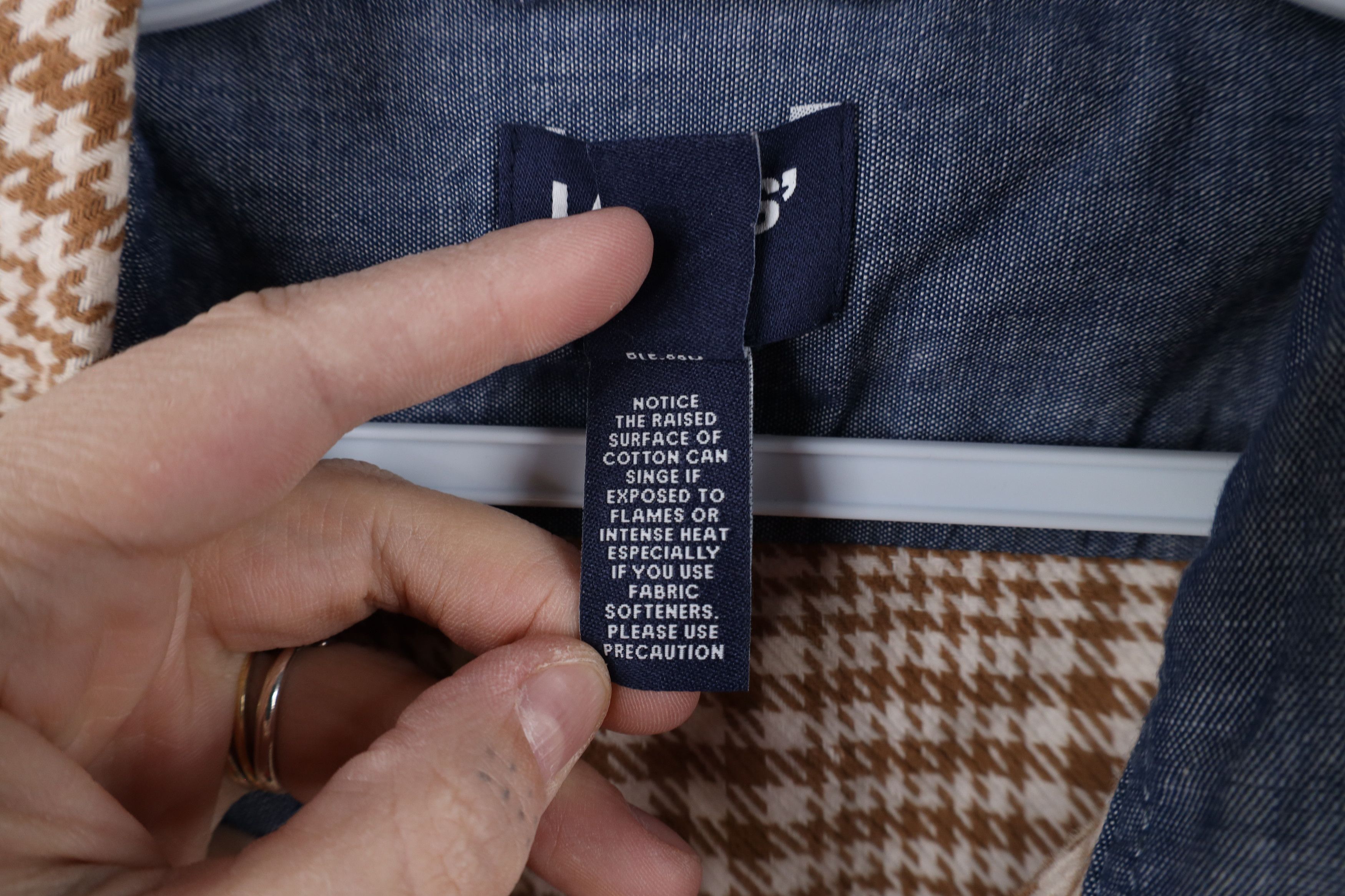Lands' End × Vintage Vintage Lands End Houndstooth Flannel Button Shirt Cotton Size US L / EU 52-54 / 3 - 8 Thumbnail