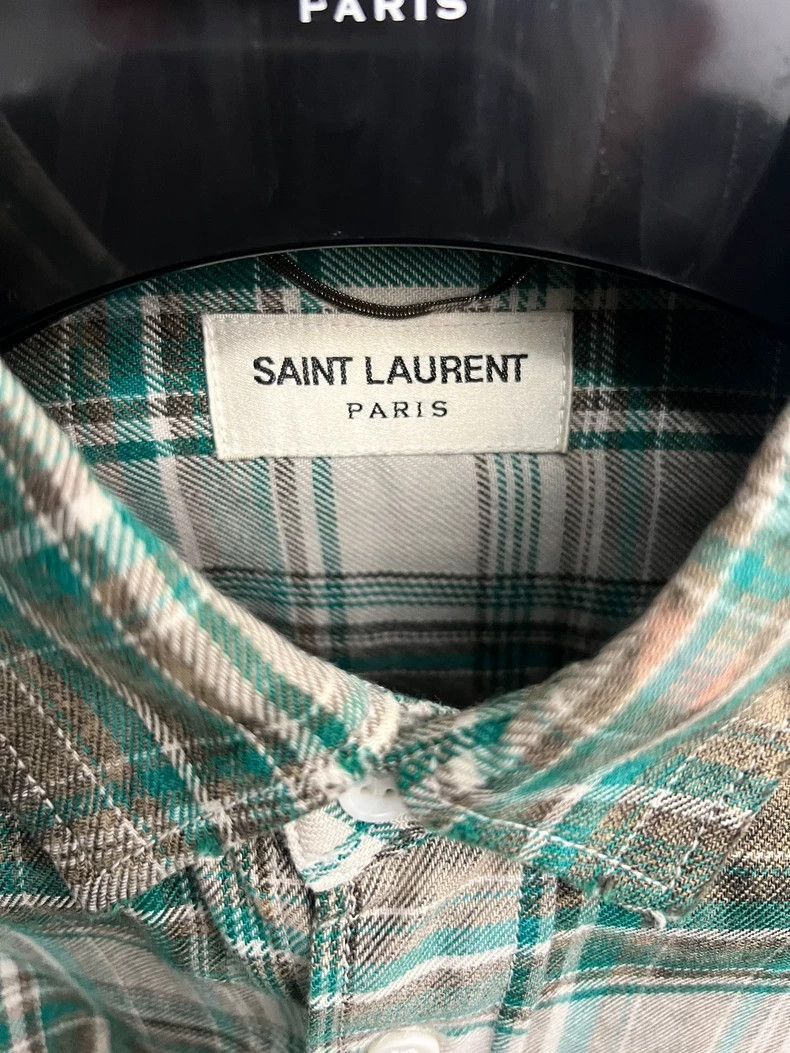 Saint Laurent Paris Saint Laurent Paris Green plaid shirt-2505 Size US M / EU 48-50 / 2 - 3 Thumbnail