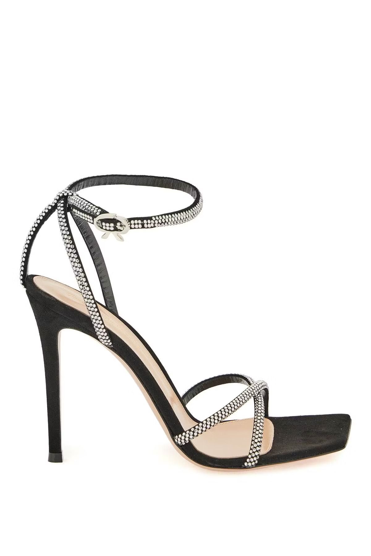 image of Gianvito Rossi O1S22I1N0524 Suede Sandals In Black, Women's (Size 7)