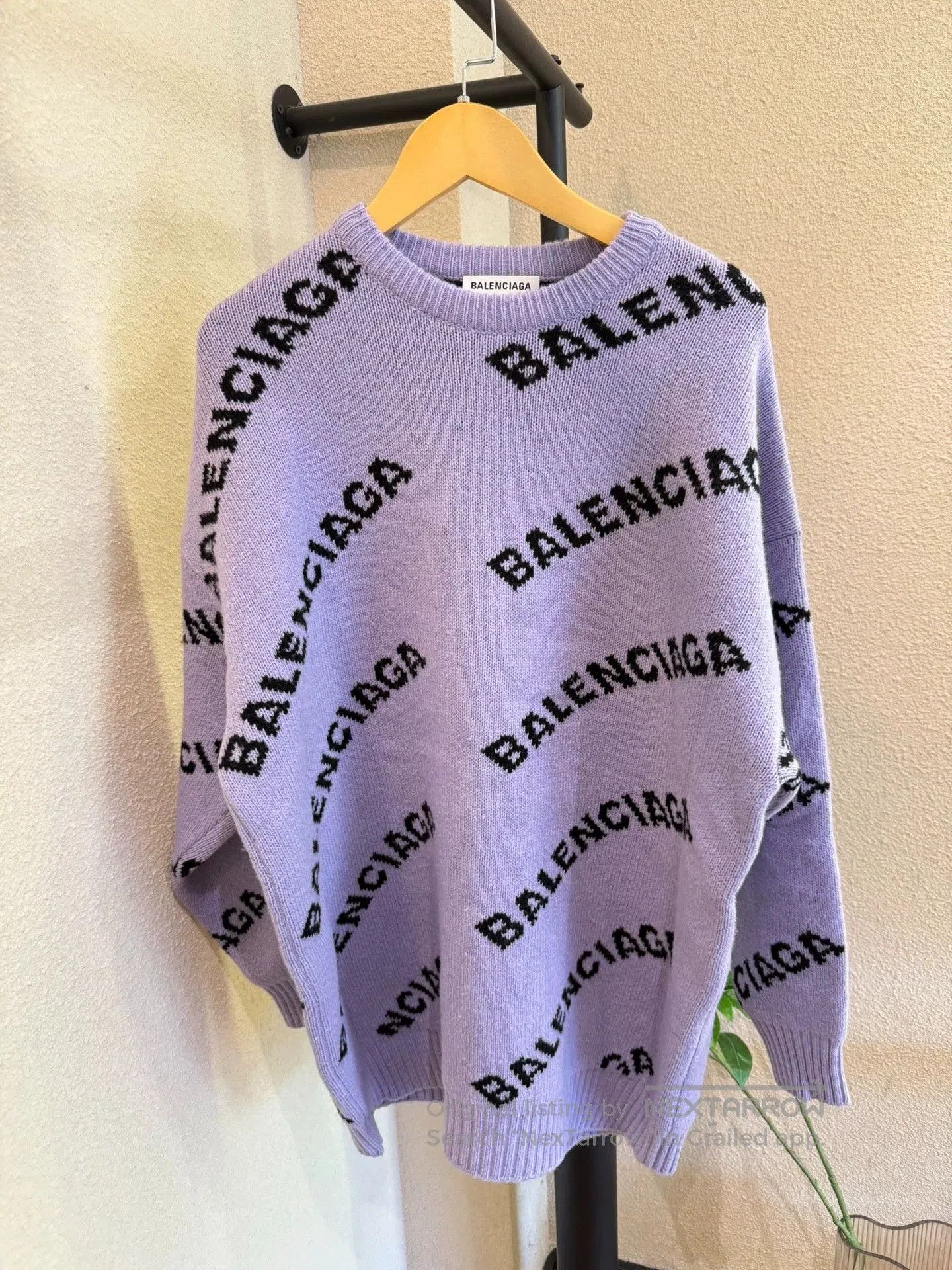 Balenciaga Balenciaga Logo Print Purple Sweater. Size US M / EU 48-50 / 2 - 1 Thumbnail