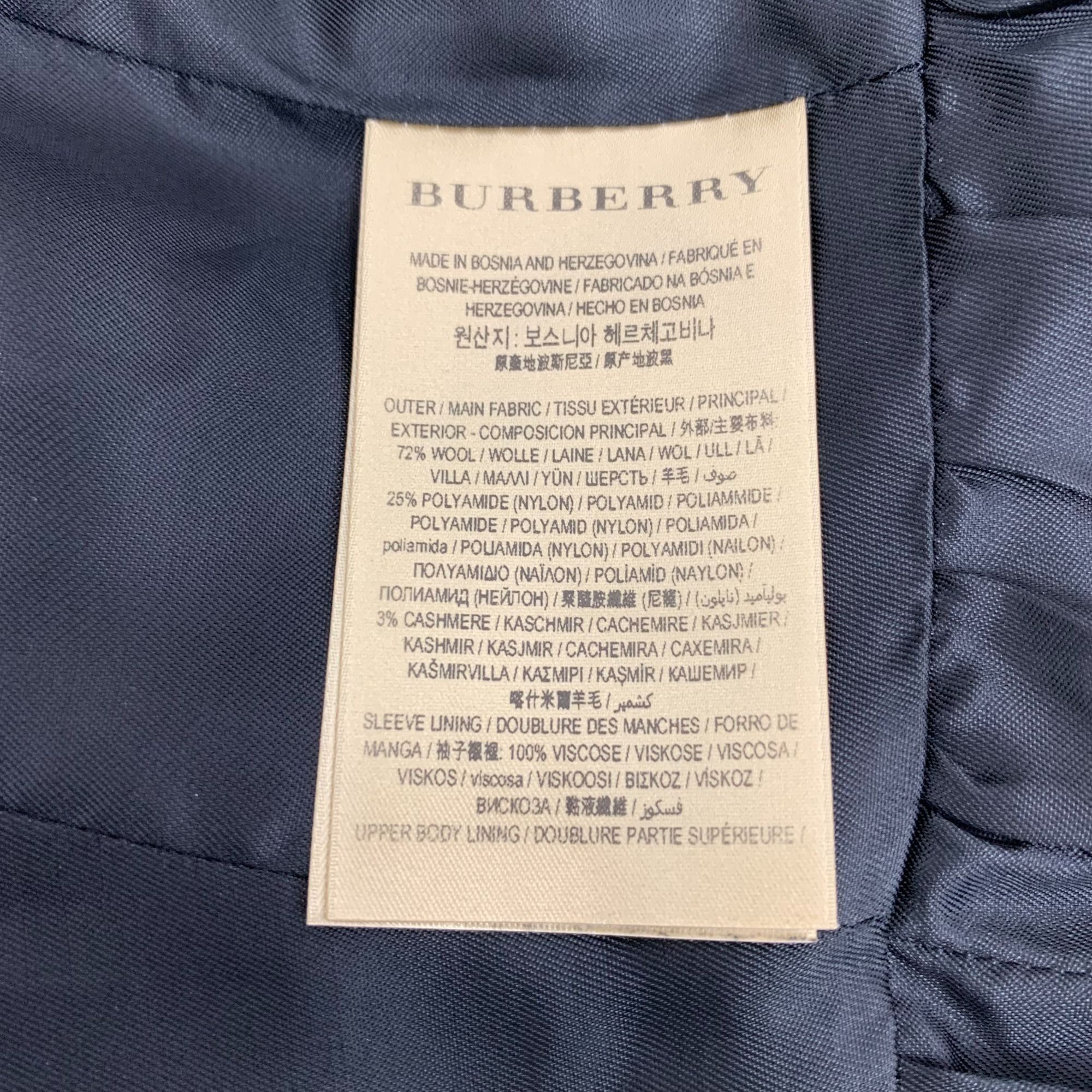 Burberry Burberry Black Wool Double-Breasted Long-Sleeved Coat Size 4 Size M / US 6-8 / IT 42-44 - 4 Thumbnail